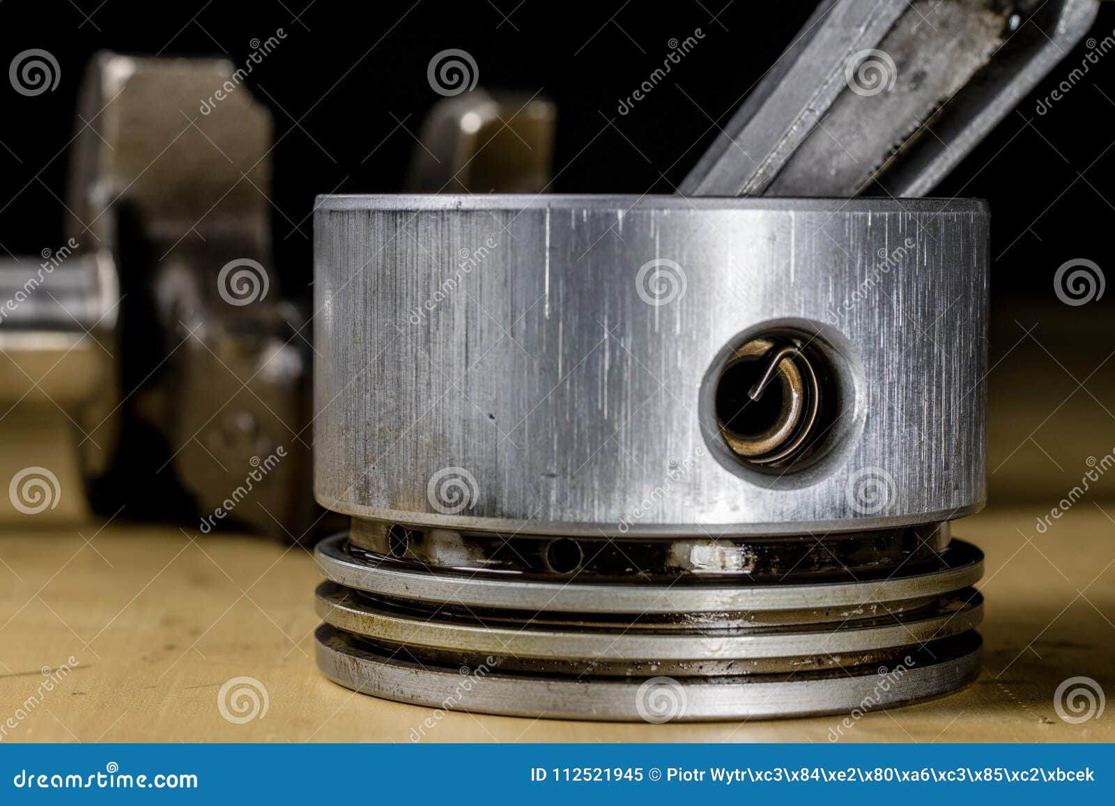 Crankshaft, Piston and Other Parts of the Internal Combustion En Stock