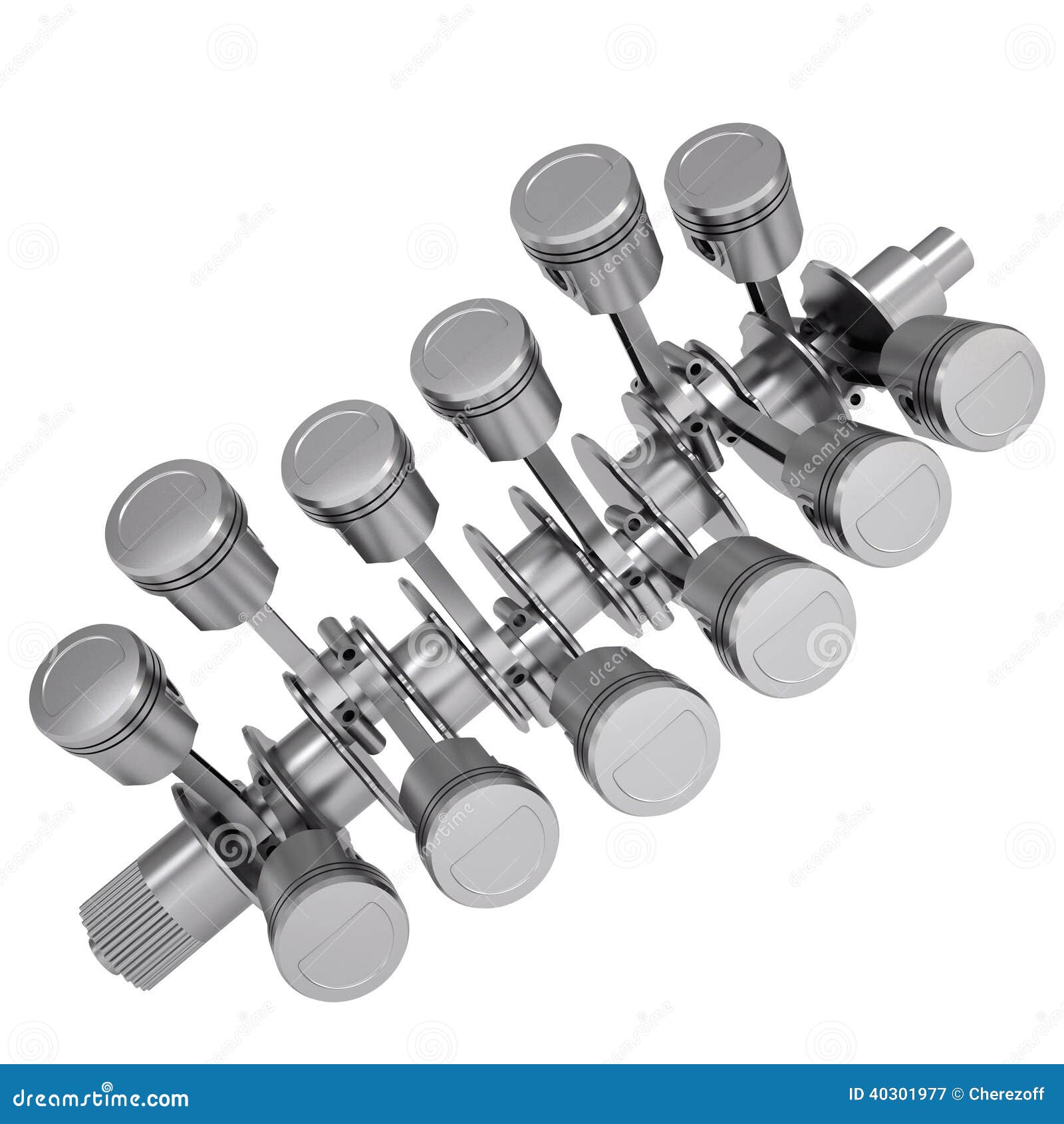 Crankshaft and pistons stock illustration. Illustration of gear 40301977