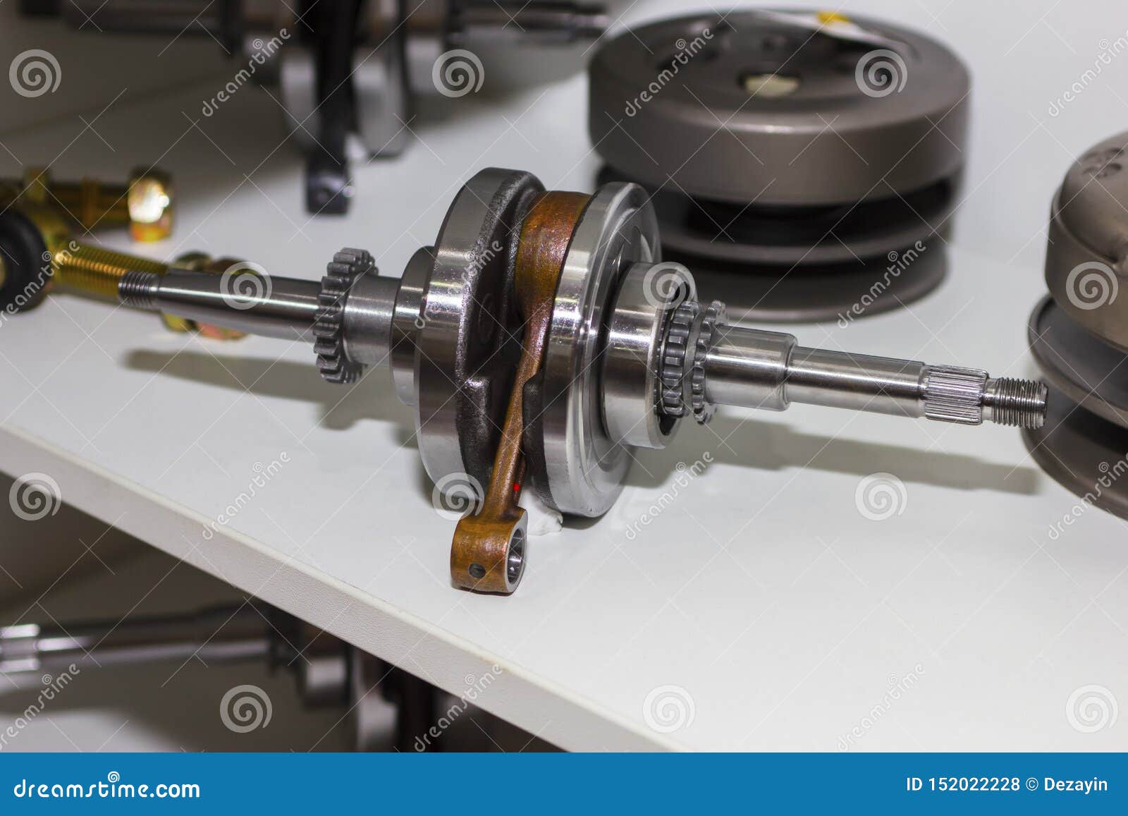 Crankshaft of Single Cylinder Engine with Piston Stock Photo Image of