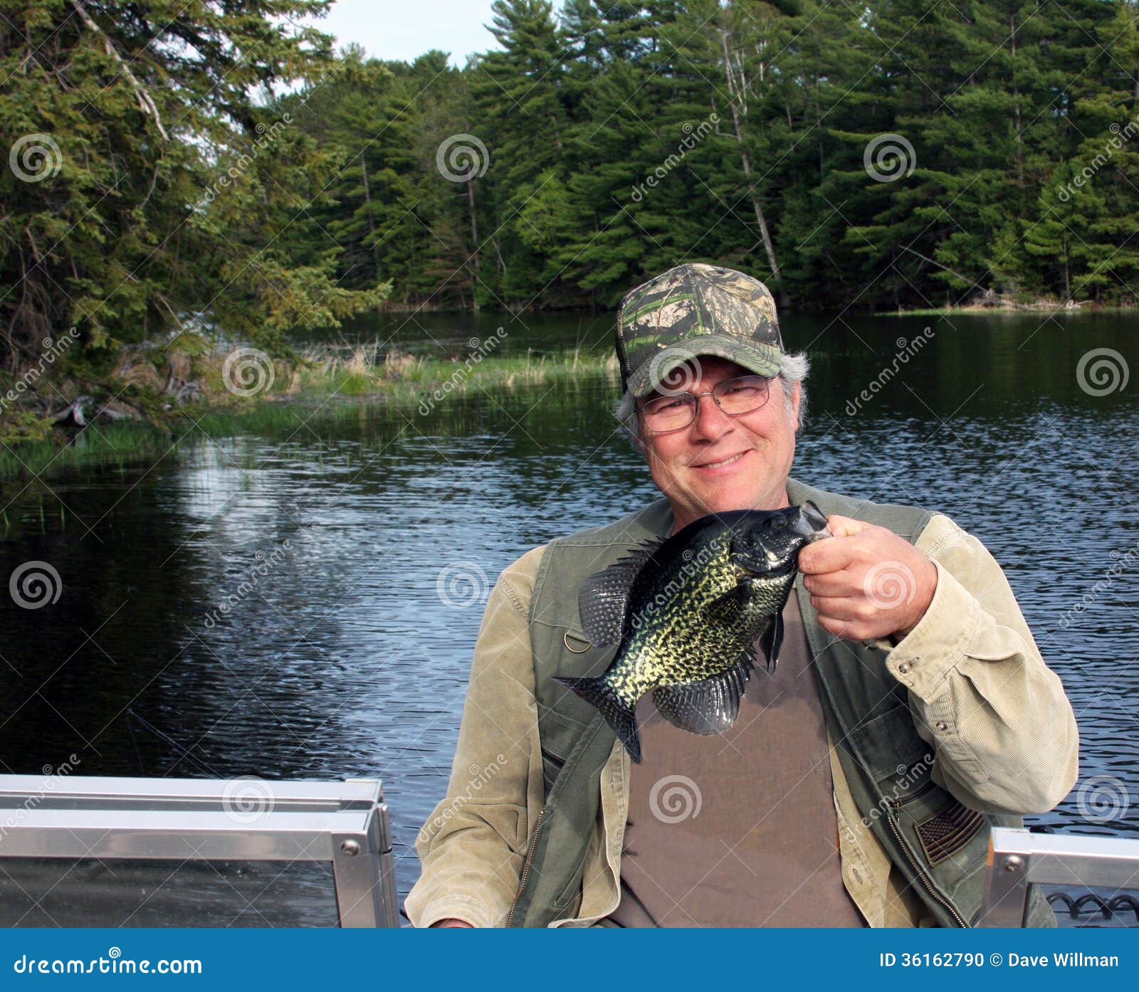 Fish Black Crappie Pomoxis Nigromaculatus Caught on the Yo-Yo