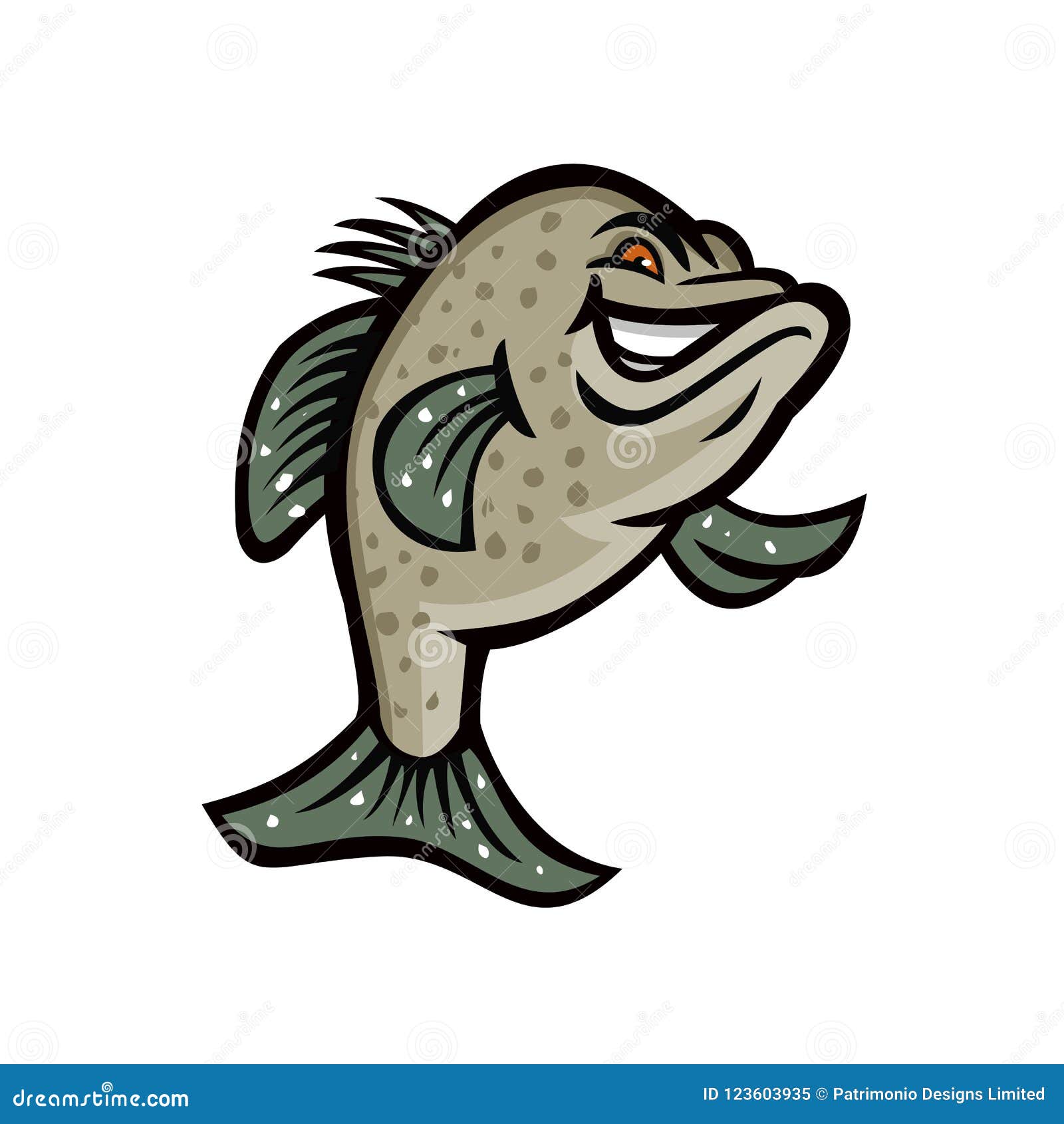 Download Crappie Fish Standing Mascot Stock Vector - Illustration of mascot, symbol: 123603935