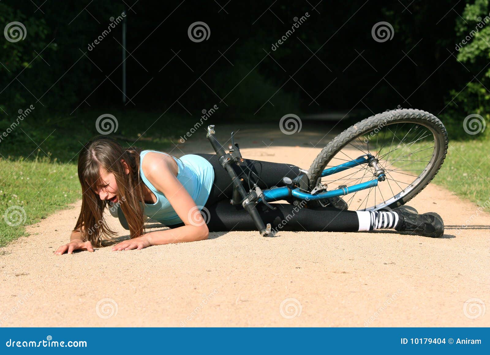 Crash with bike stock photo. Image of woman, misadventure 10179404