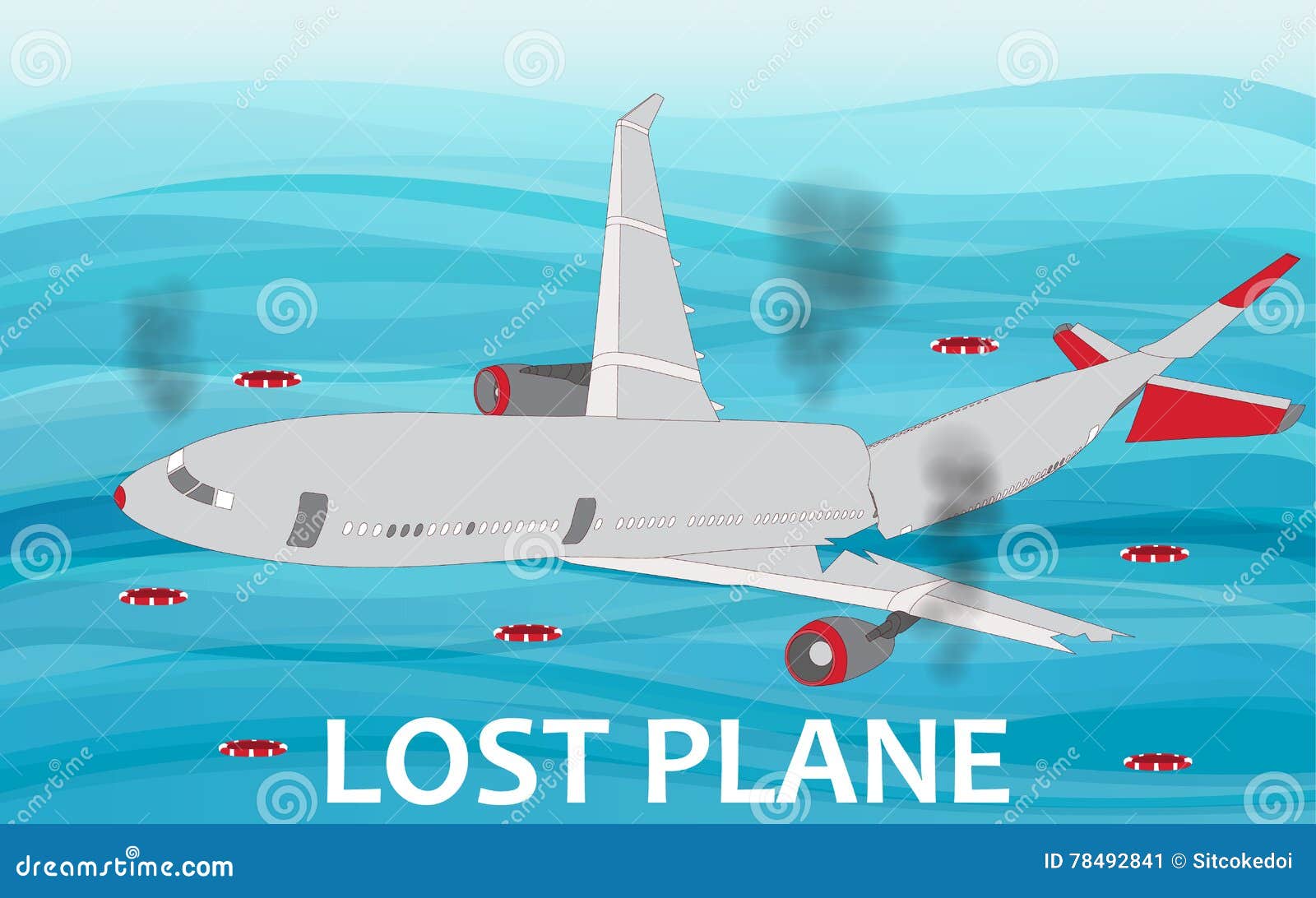 Crashed Airliner plane stock vector. Illustration of cartoon - 78492841