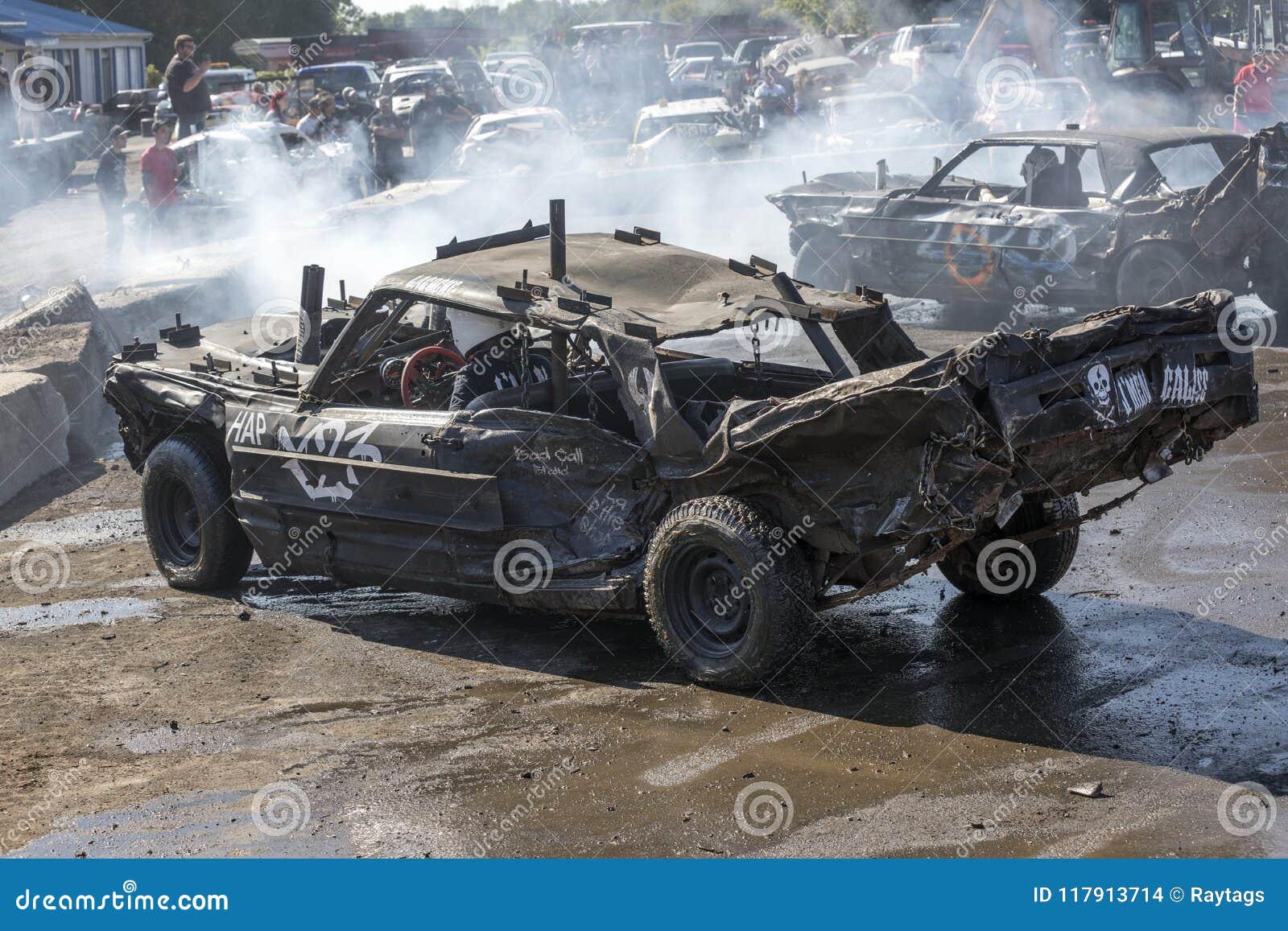 Crashed Car during Demolition Derby Editorial Stock Image Image of