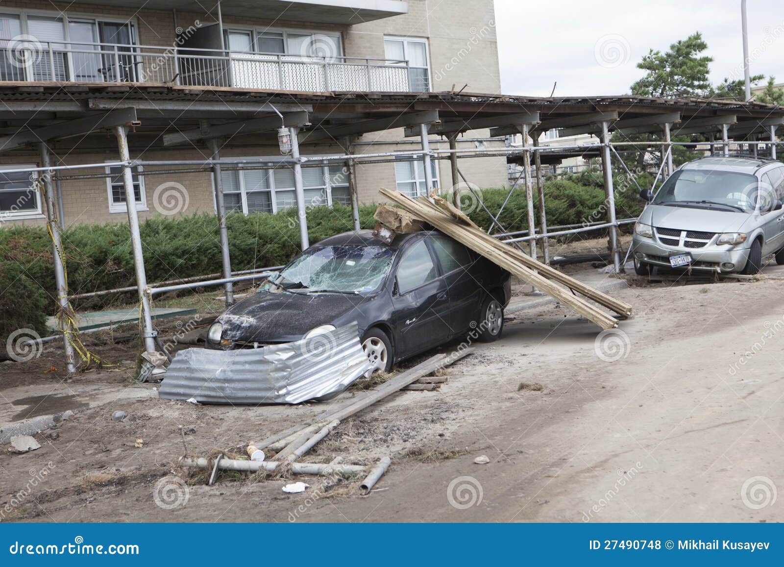 Crashed Cars after Hurricane Sandy Editorial Stock Photo Image of