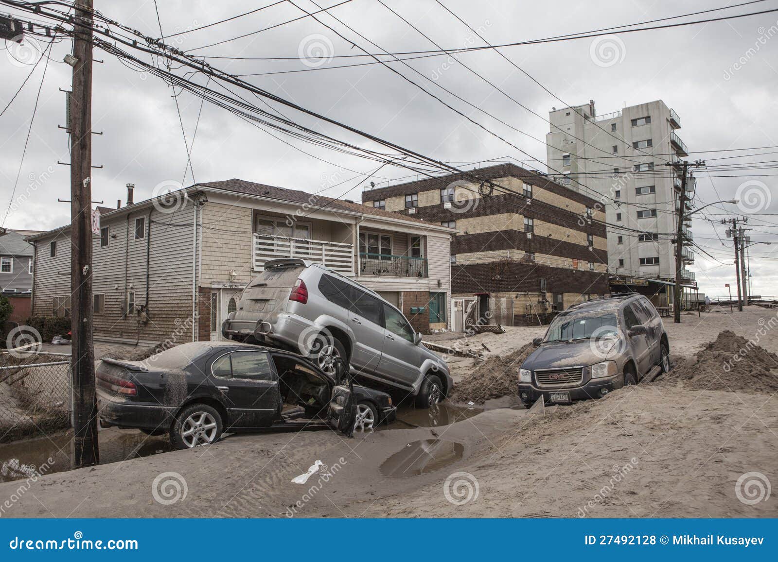 Crashed Cars after Hurricane Sandy Editorial Stock Photo Image of front, area 27492128