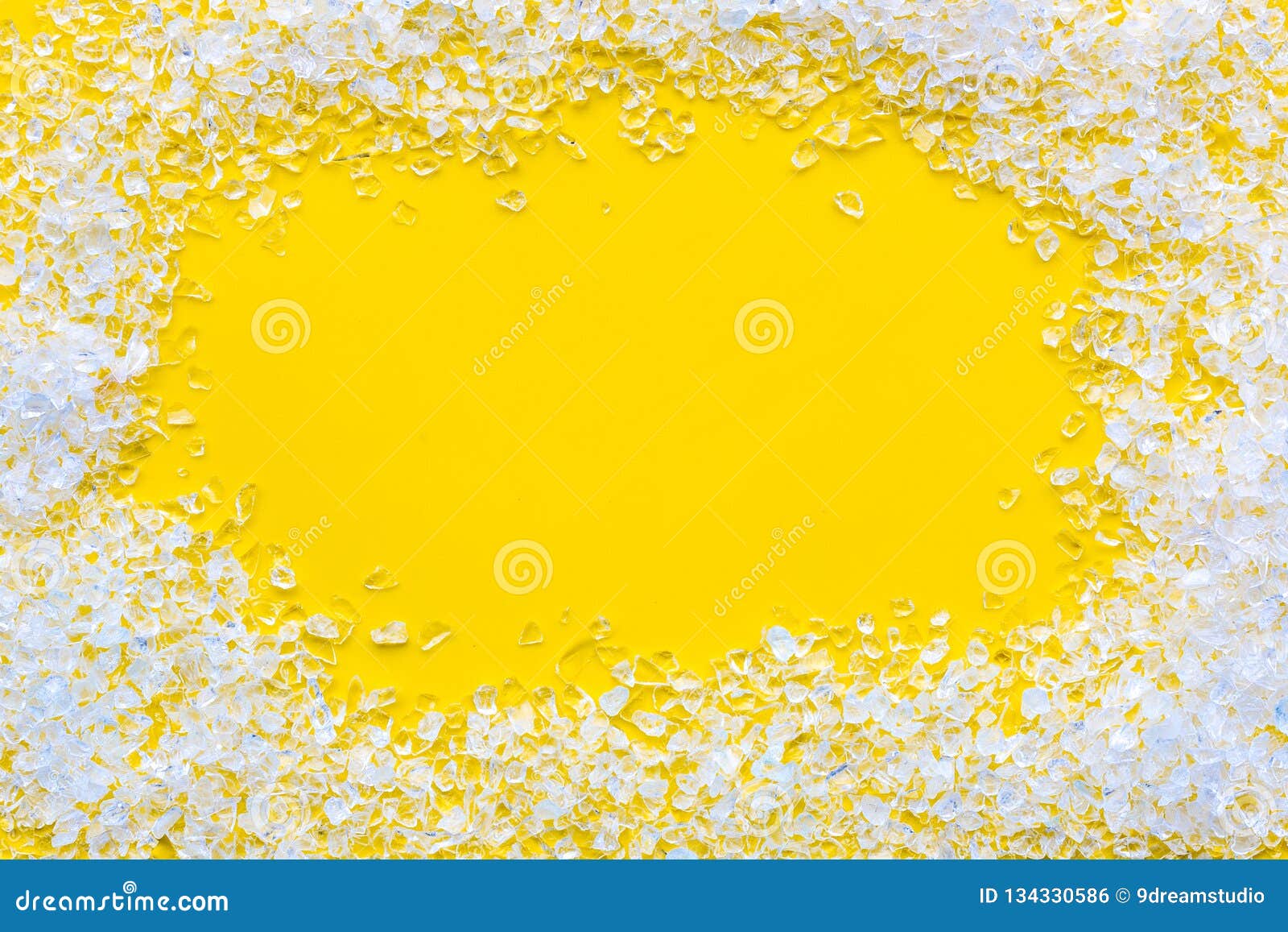 Download Crashed Ice Cubes Frame On Yellow Bar Table Top View Mock Up Stock Photo - Image of natural ...