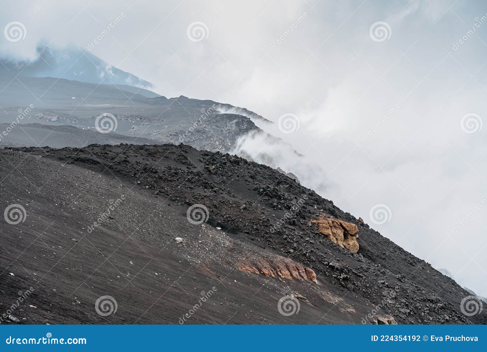 crater of etna,sicily,italy.adventure outdoor activity.excursion on summit of volcano.parco dell`etna,protected nature area.trave