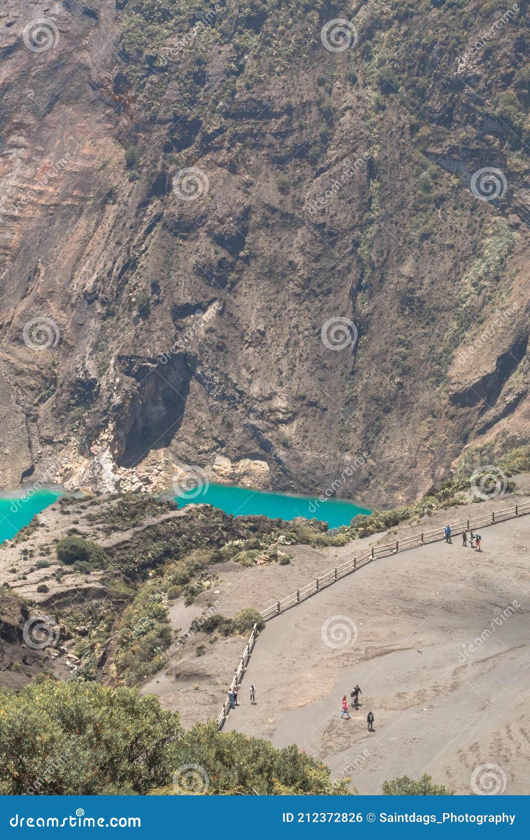 crater of irazu volcano national park in costa rica from viewer spot