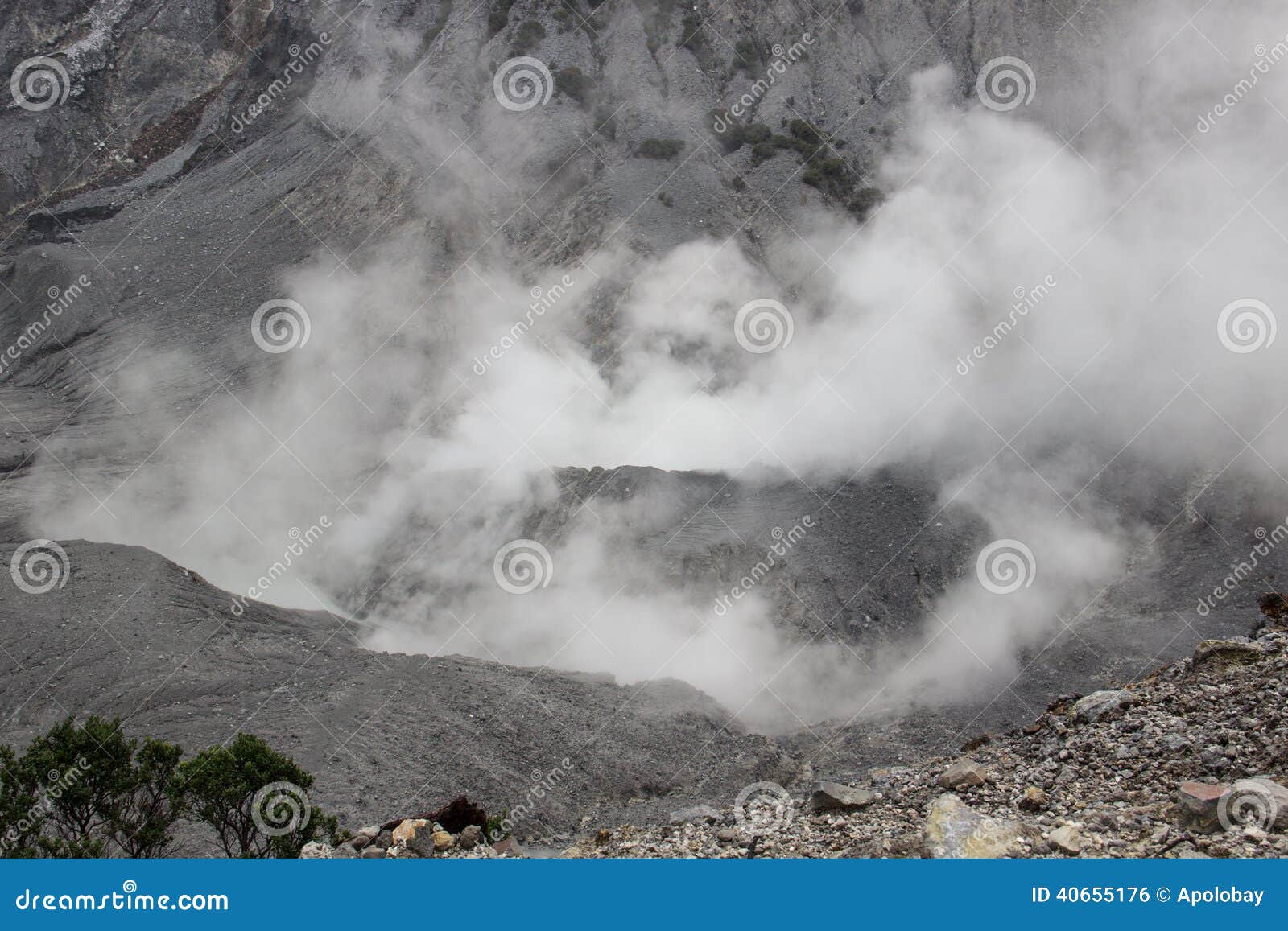 crater of tangkuban perahu. bandung in jawa,