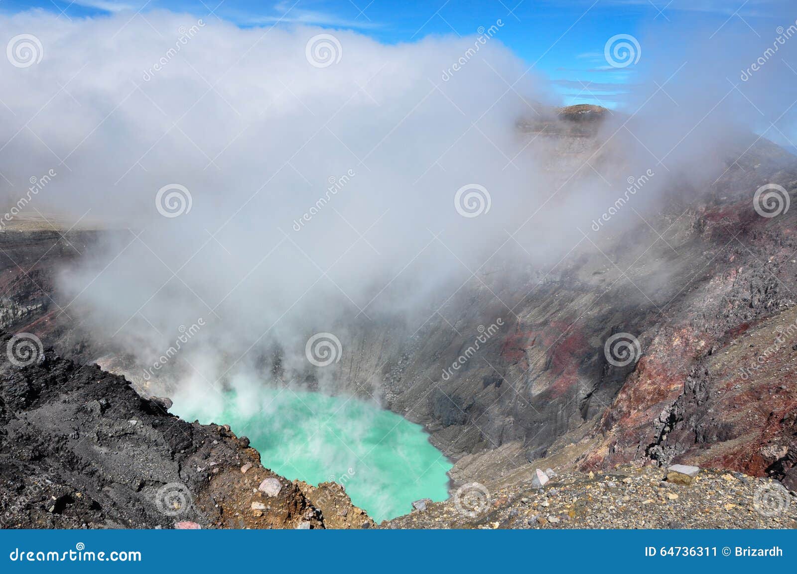 crater of volcan santa ana, cerro verde national park, el salvador