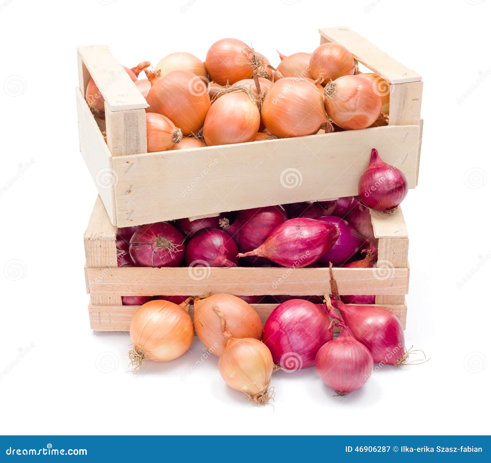 crates with onions