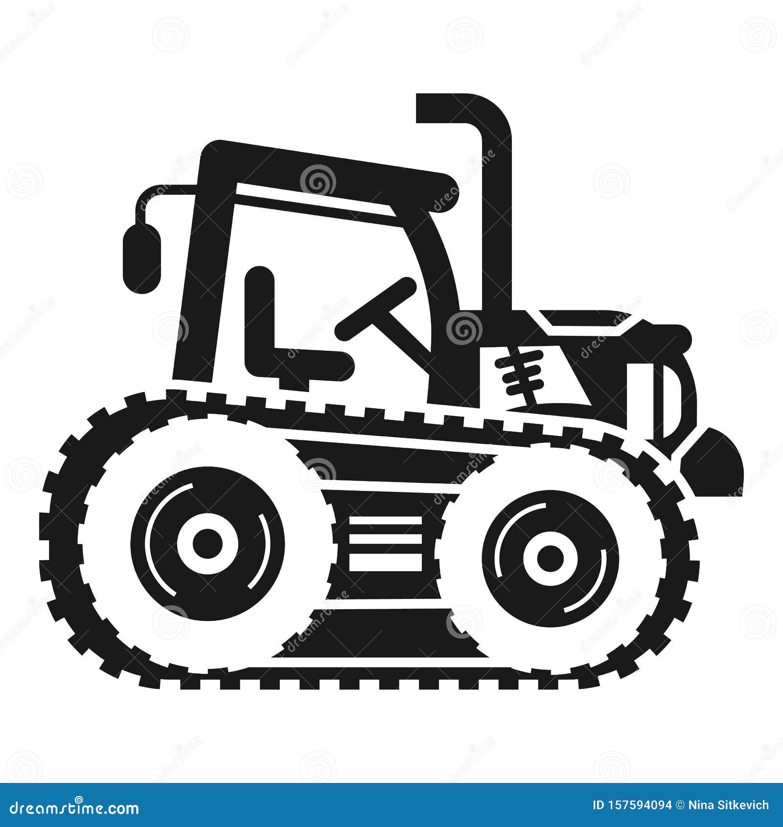 Crawler Tractor Icon, Simple Style Stock Vector - Illustration of creeper,  boom: 157594094