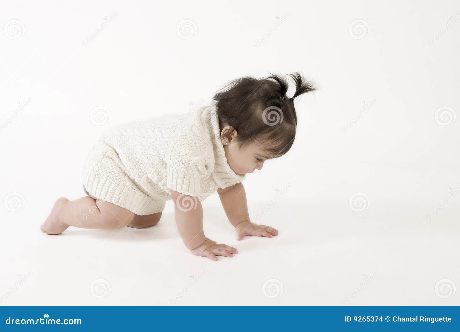 Crawling baby girl stock photo. Image of child, crawling 9265374