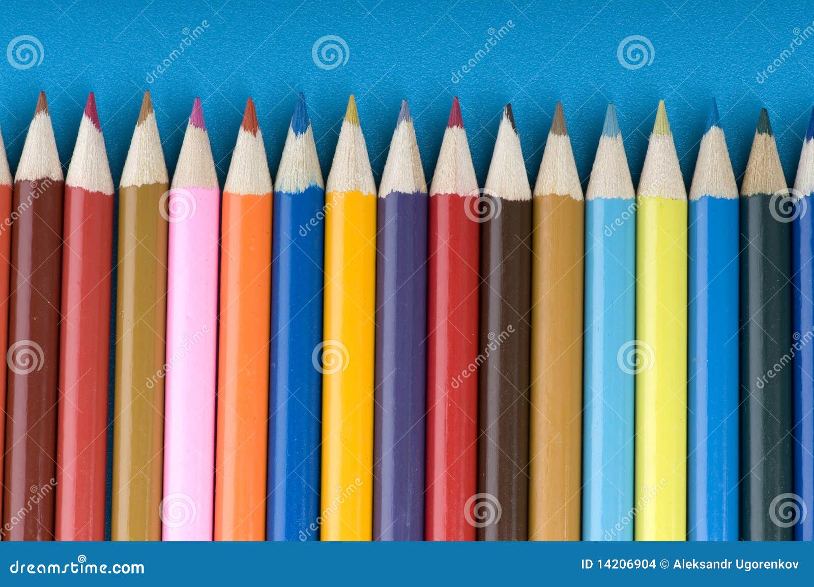 Crayon on blue background stock photo. Image of macro 14206904