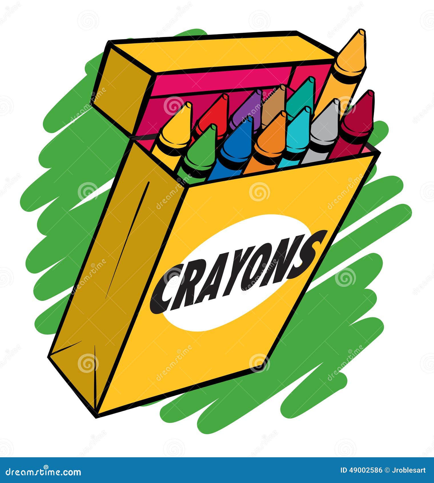 Yellow Box Of Rainbow Colored Crayons Stock Illustration - Download Image  Now - Crayon, Box - Container, Vector - iStock