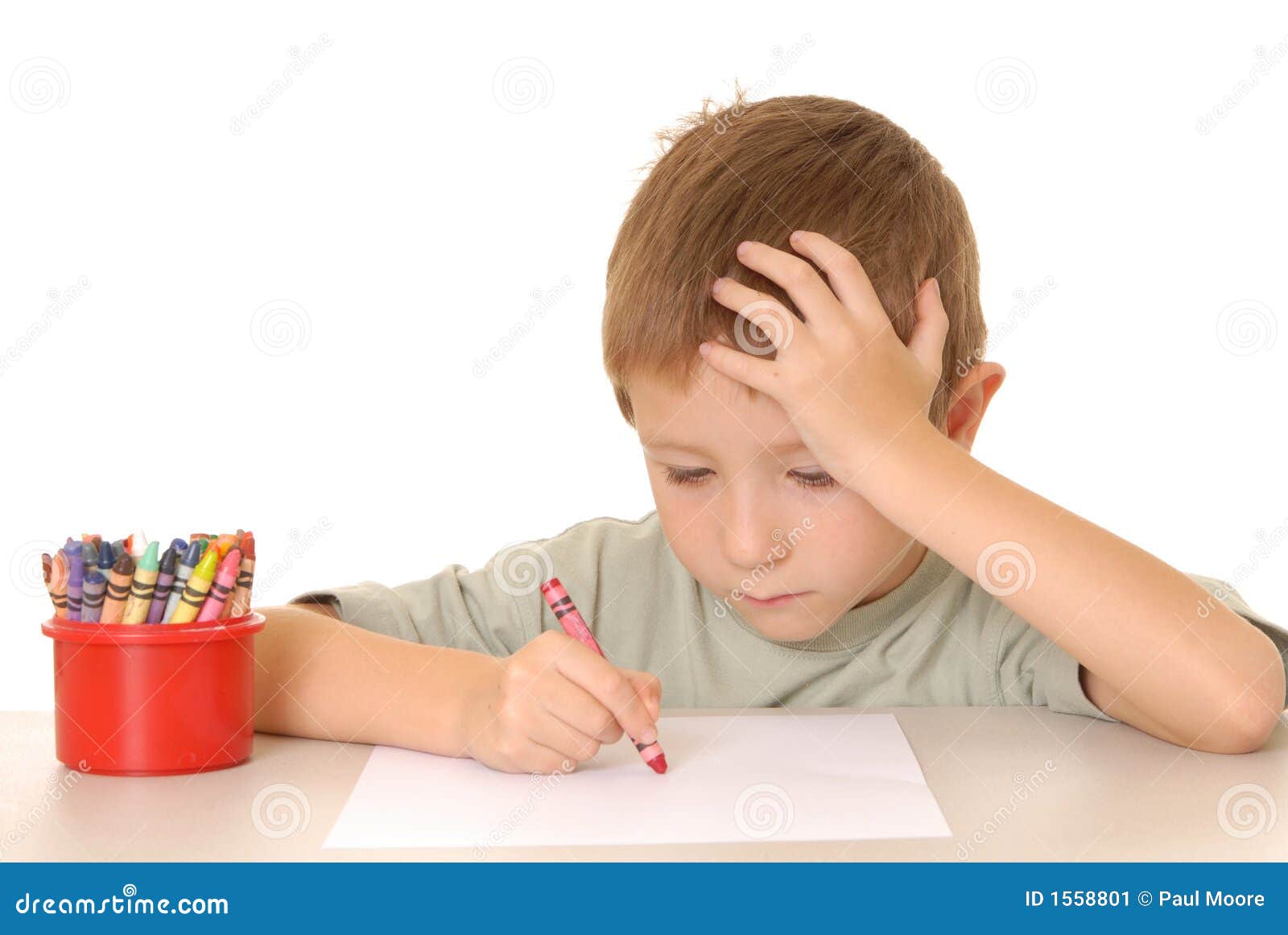 Crayon Boy stock image. Image of color, crayons, coloring 1558801