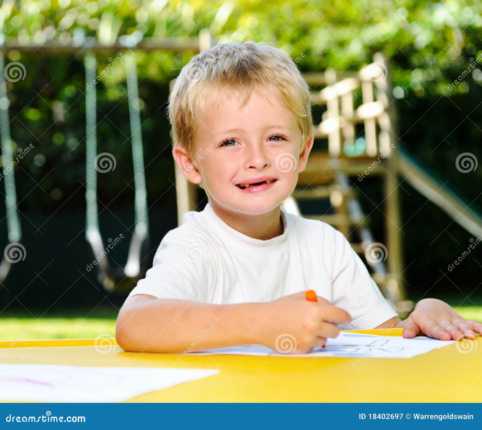Crayon boy stock image. Image of education, happy, artist 18402697