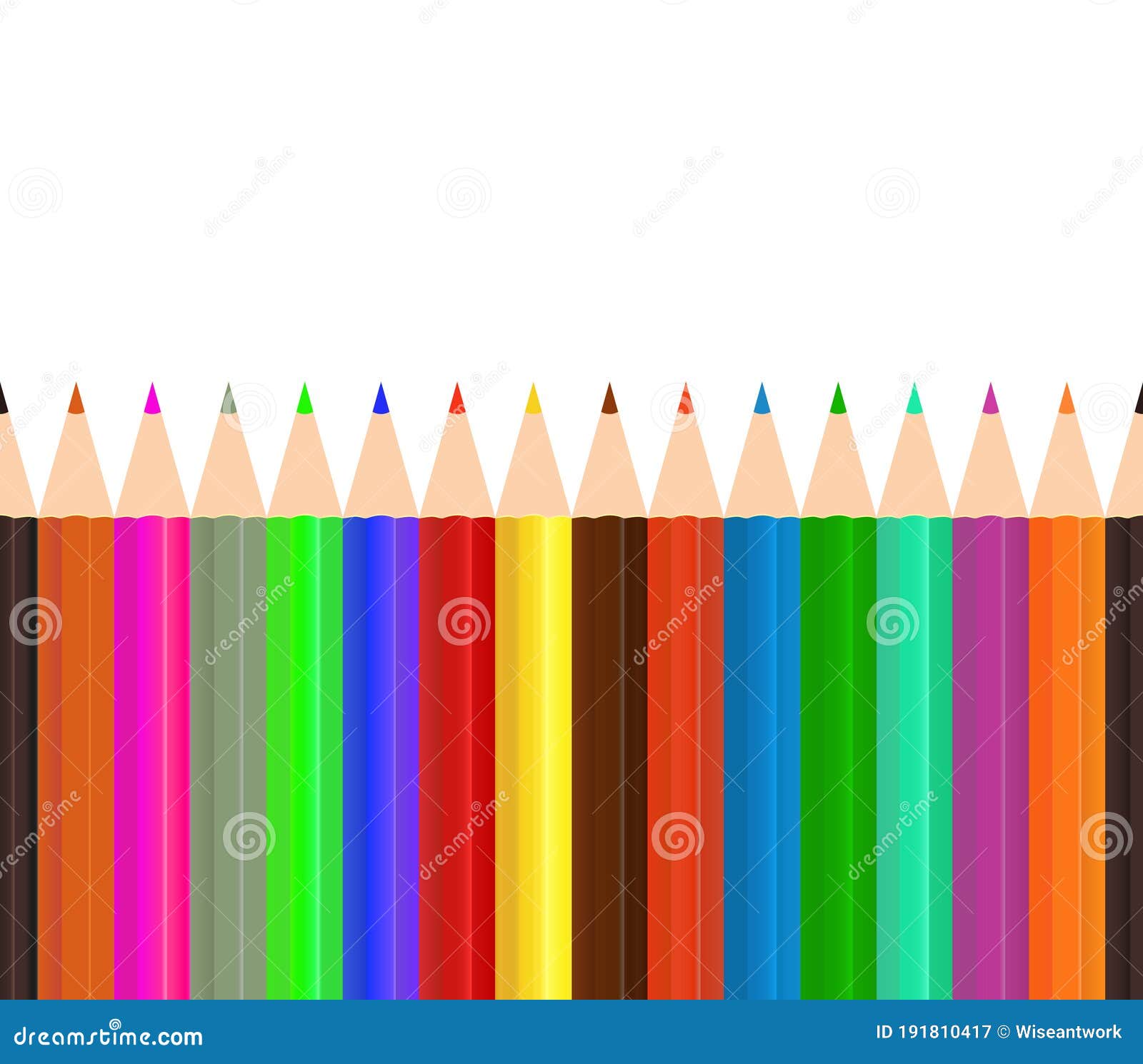 Crayons En Bois De Couleur Arc-en-ciel Sur Fond Blanc