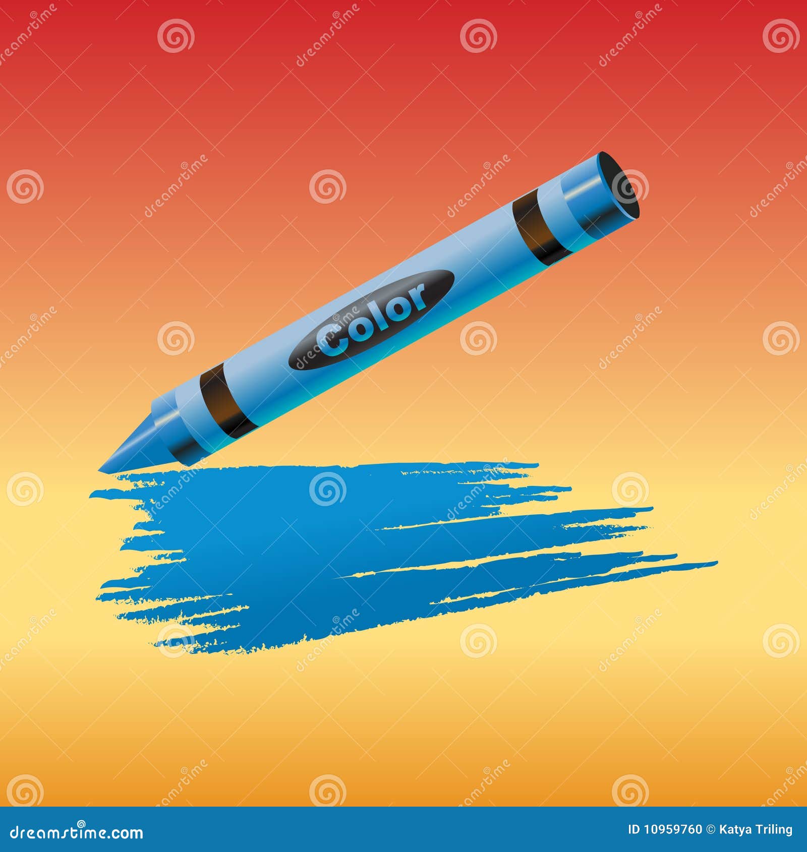 Crayon Drawing on the Sheet of Paper Stock Vector Illustration of