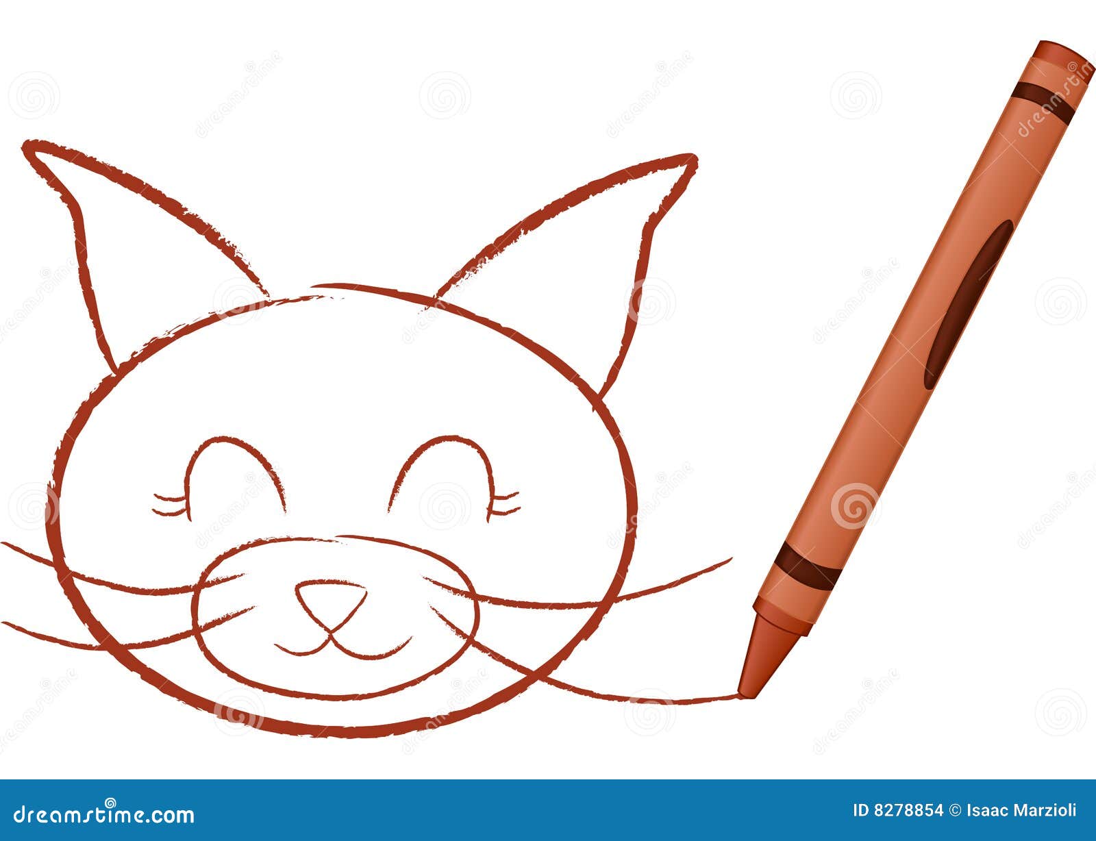crayon drawn cat