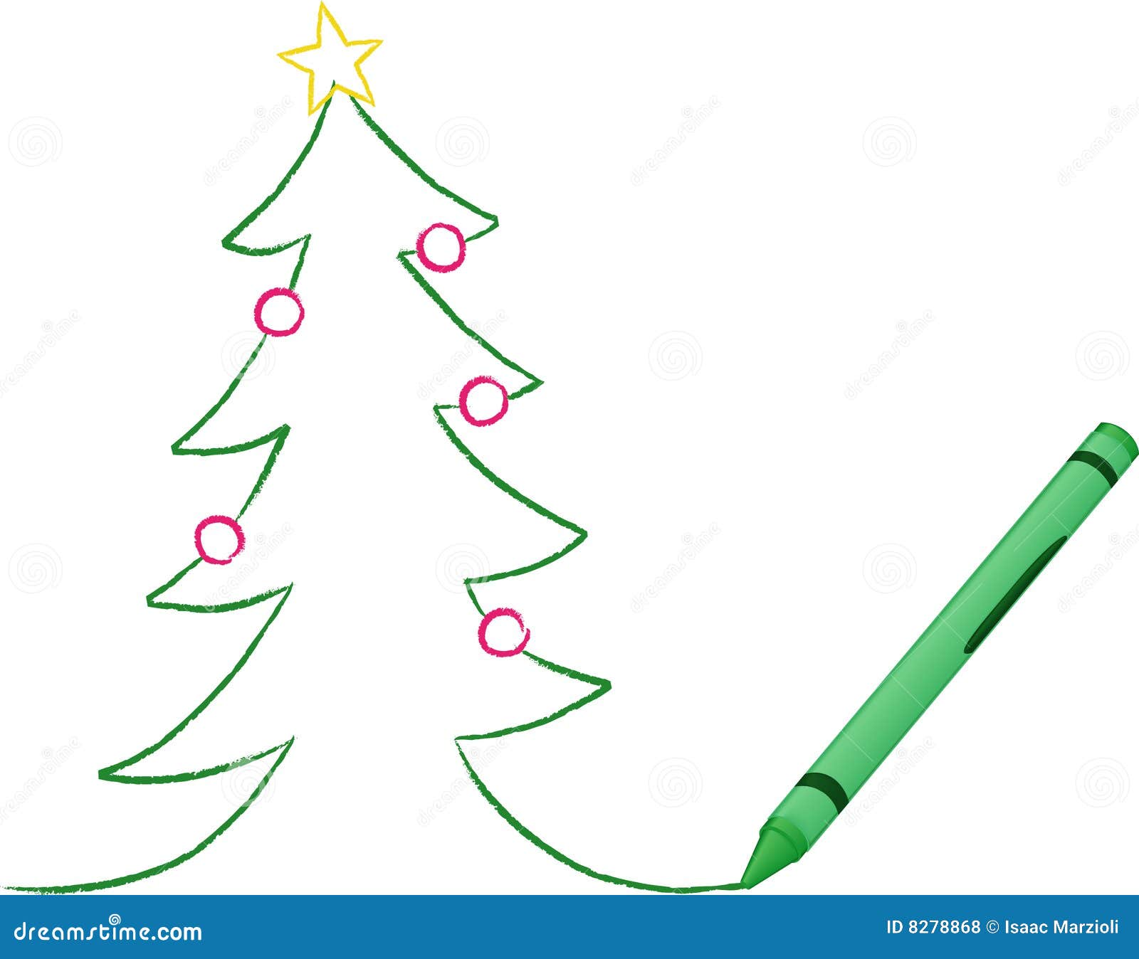 Crayon Drawn Christmas Tree Stock Vector Illustration Of