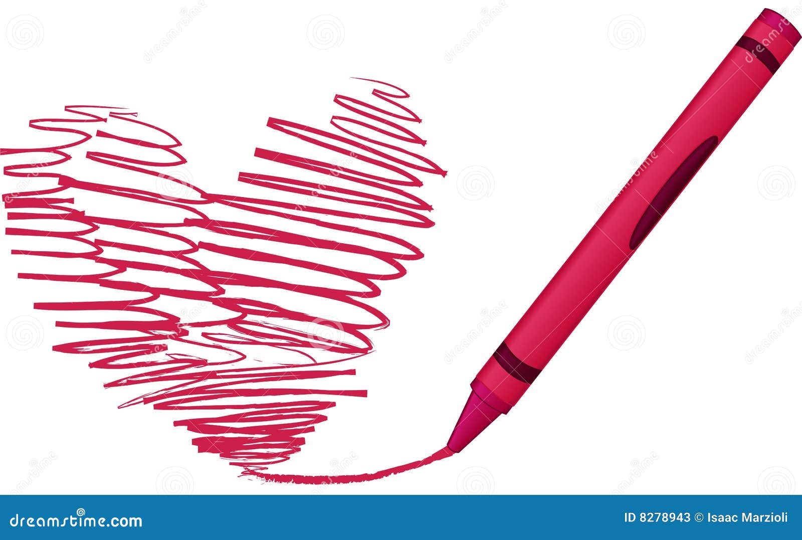 Crayon Drawn Heart Vector Illustration Stock Vector Illustration of concept, love 8278943