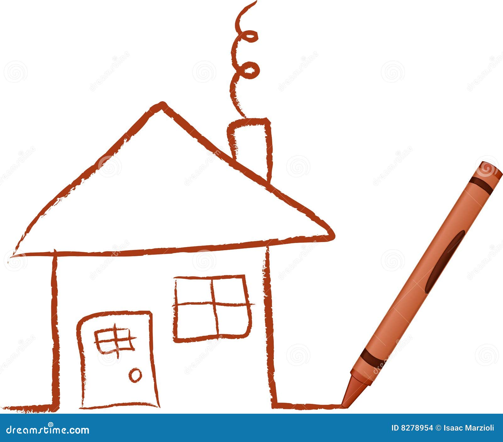 Crayon Drawn House stock vector Illustration of house 