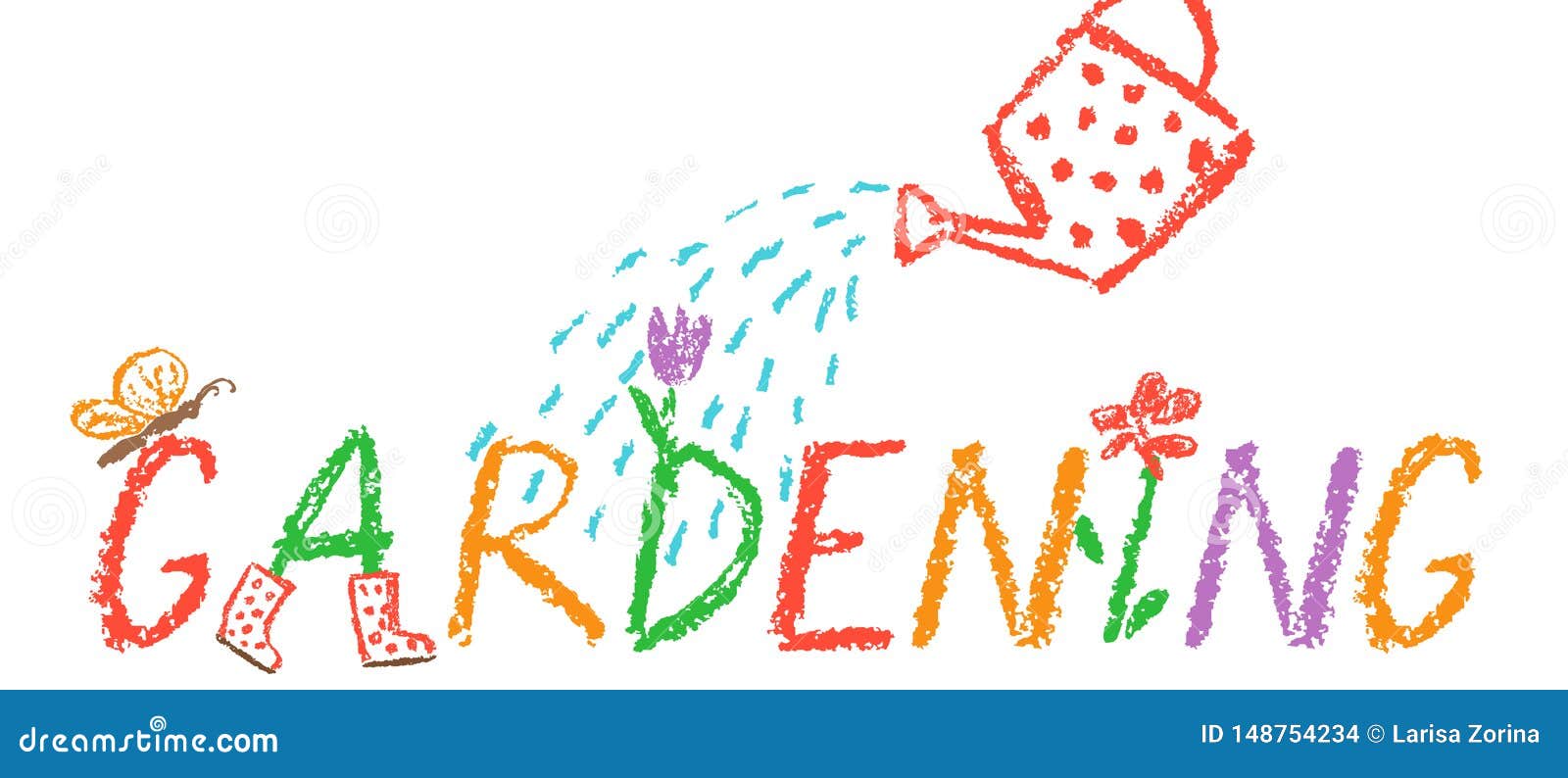 Download Crayon Gardening Header Border Background. Like Child Hand ...