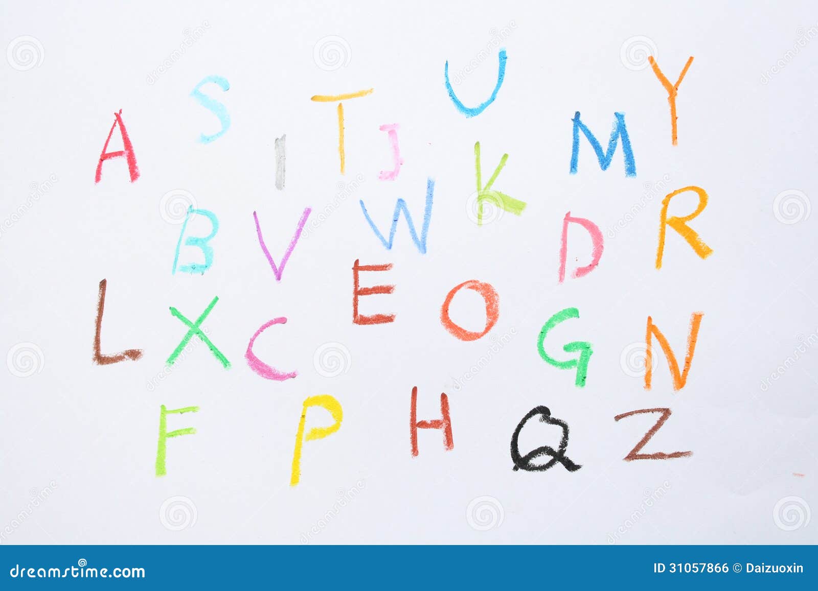 Crayon letters stock photo. Image of alphabet, english 31057866