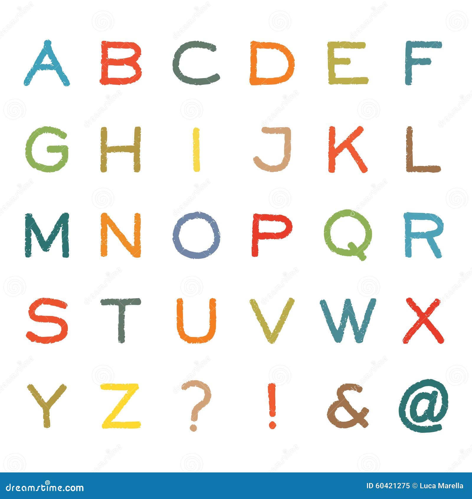 Crayon Style Alphabet Letters Stock Vector Illustration of culture