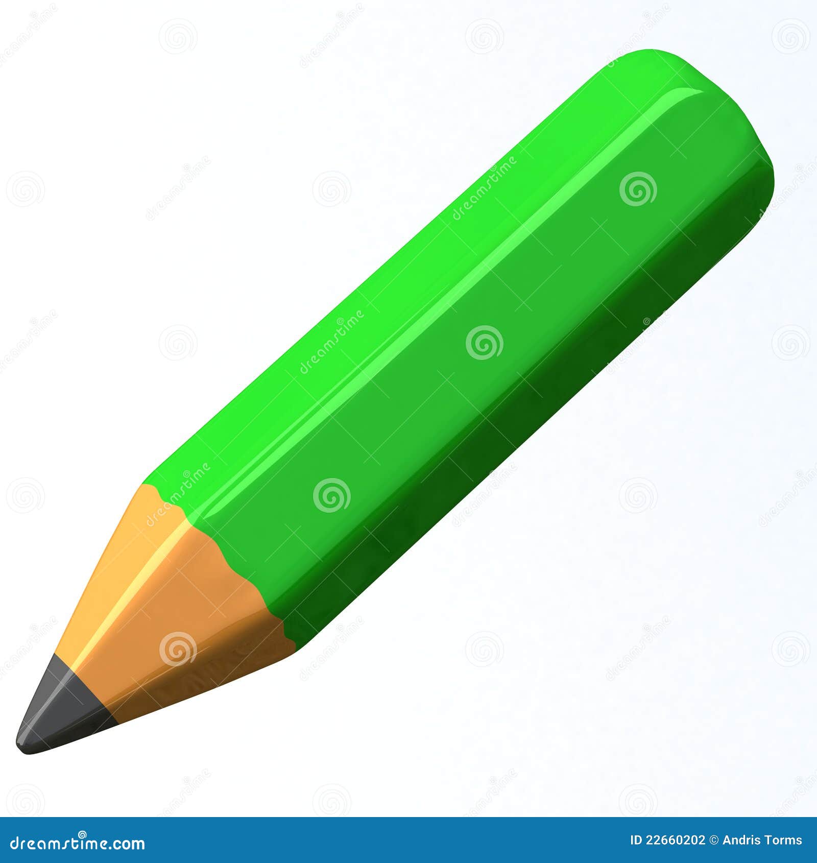 Crayon vert 3d illustration stock. Illustration du couleur 22660202