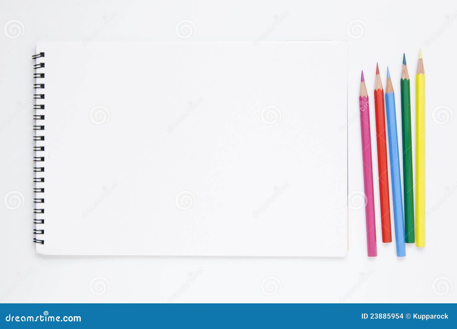 Crayons Blancs De Sketchbook Et De Couleur Photo stock Image du