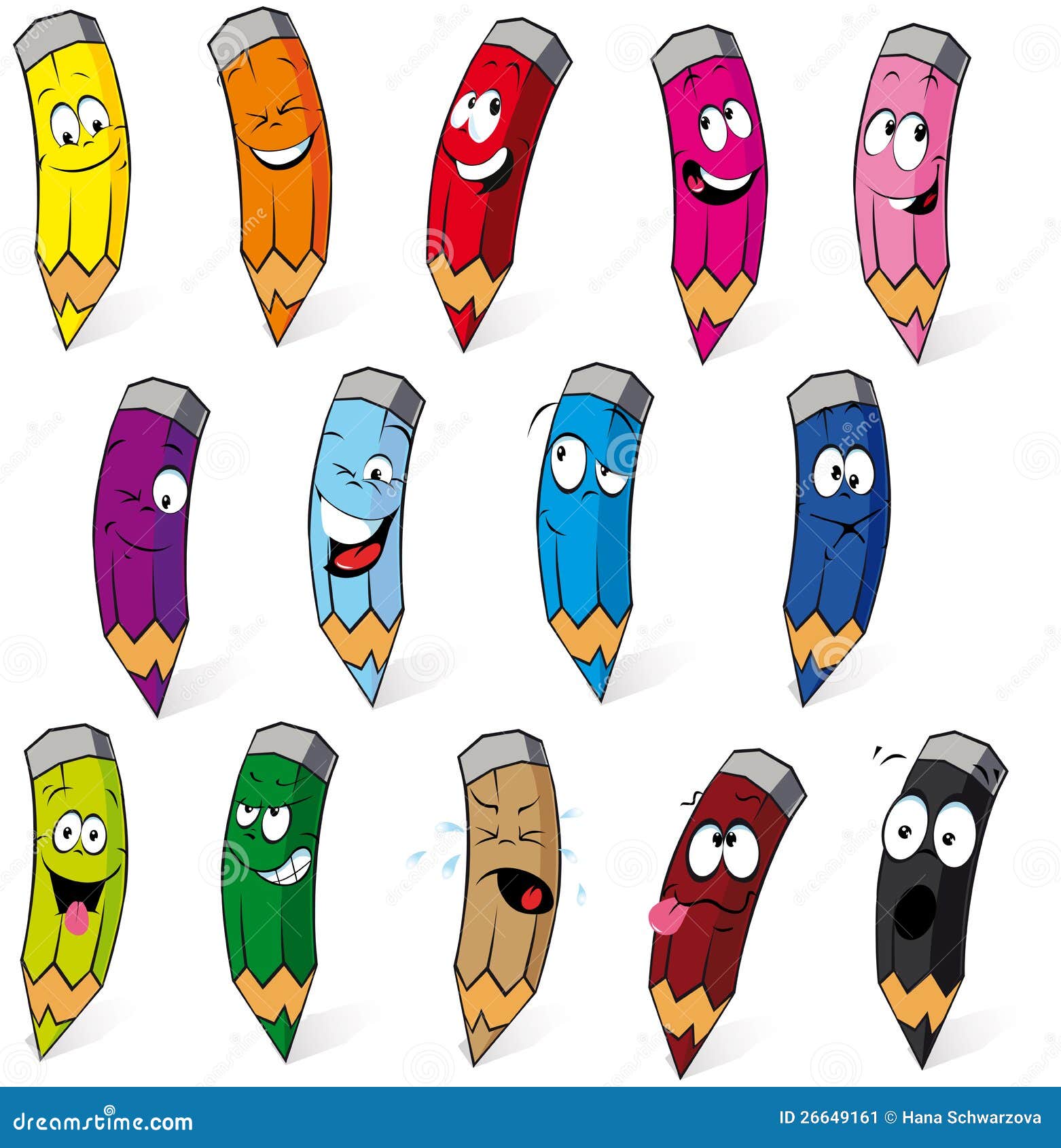 Crayons cartoon stock vector. Illustration of frowning - 26649161