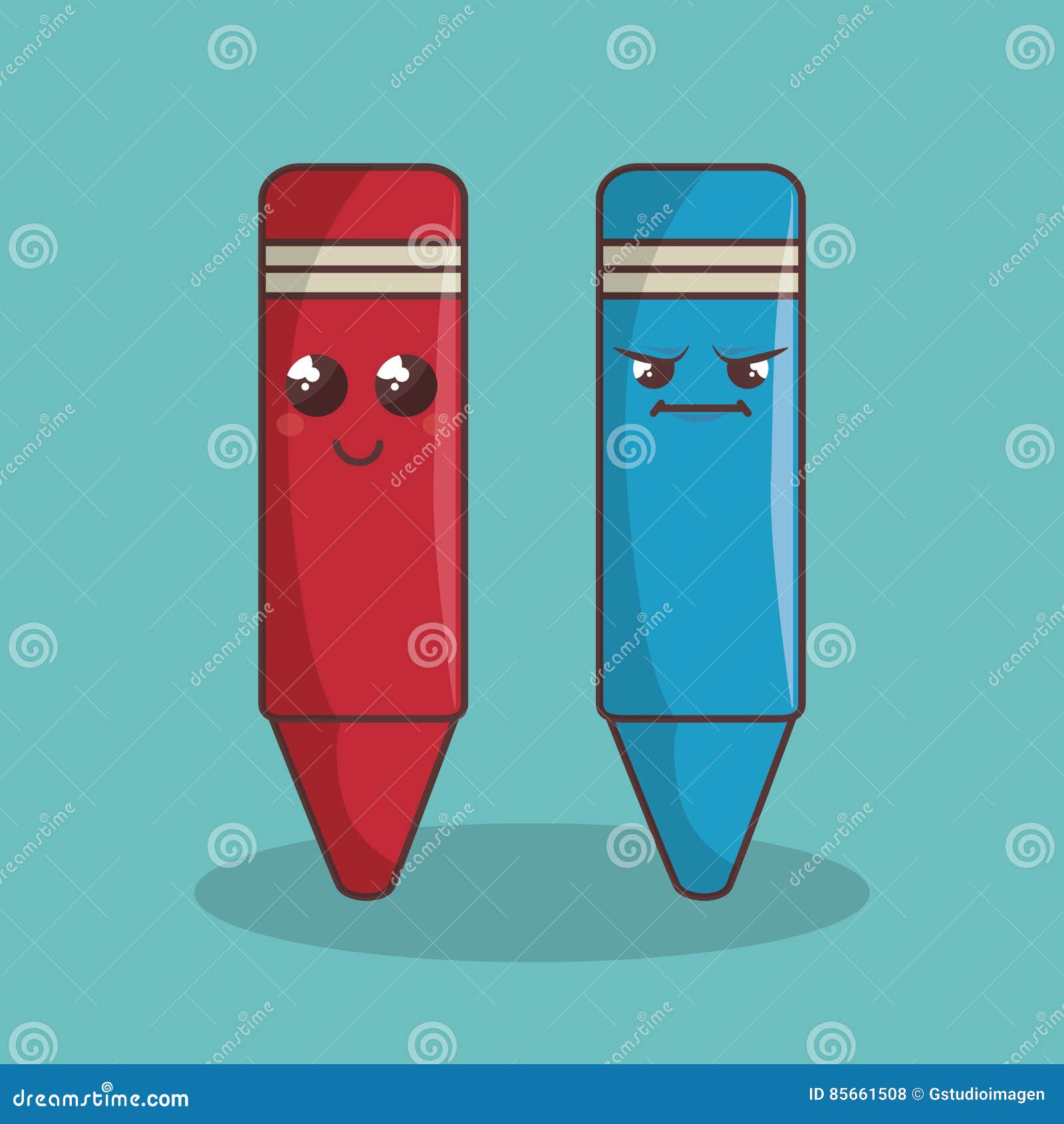 Crayons Colors Funny Character Stock Vector Illustration of smile, face 85661508