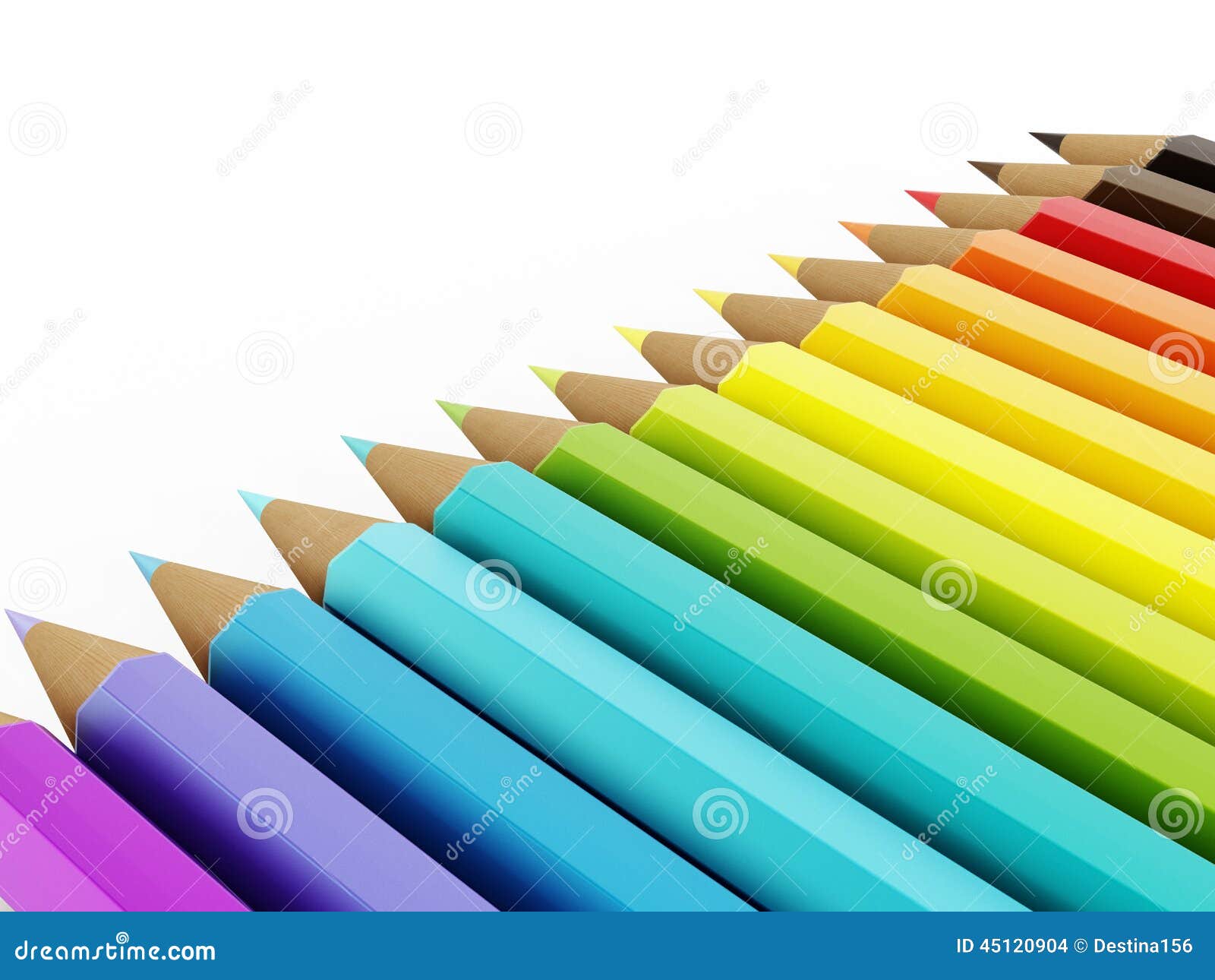 Crayons De Couleur D'isolement Sur Le Blanc Illustration Stock