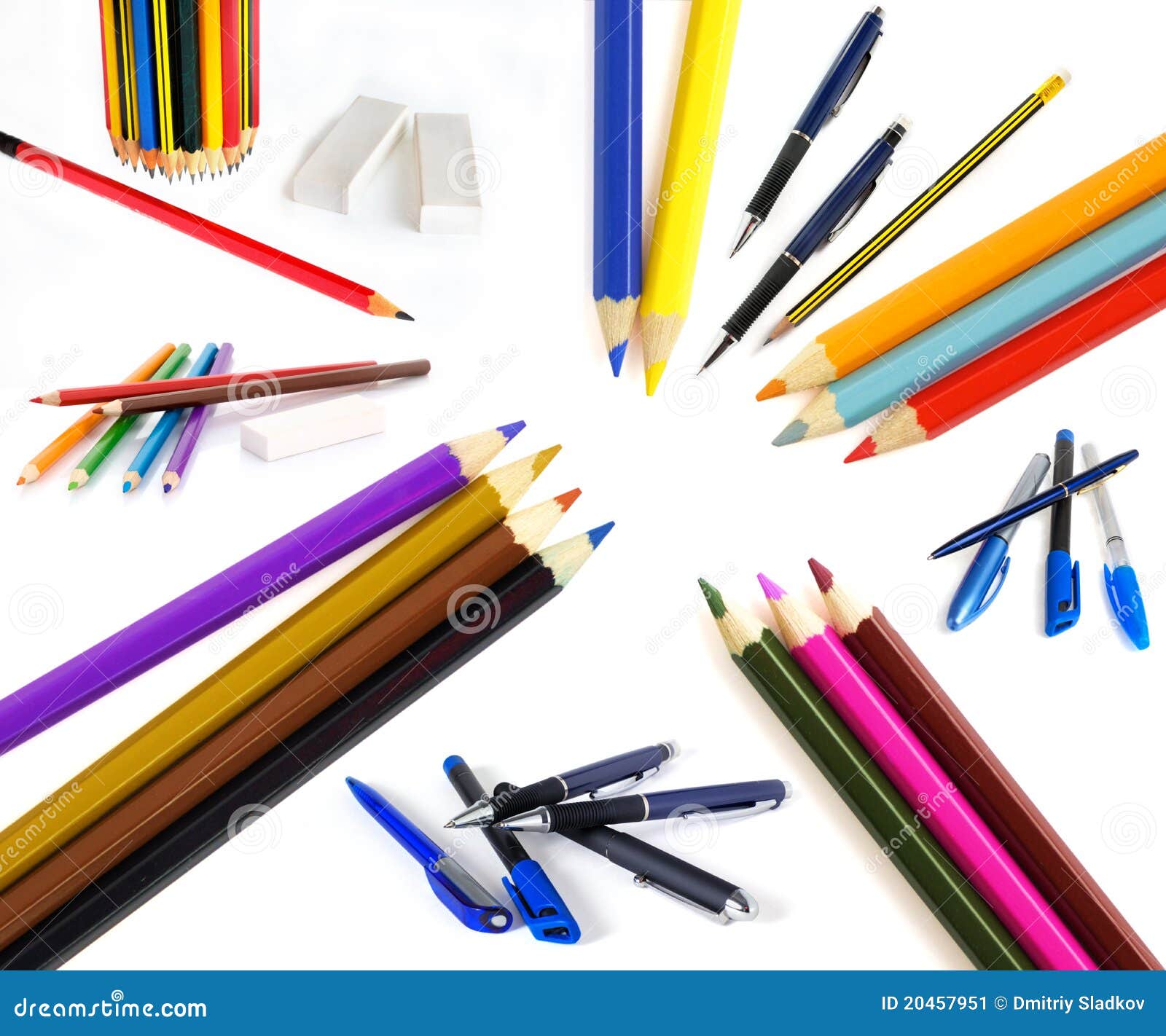 Crayons et crayon lecteur image stock. Image du éducation 20457951