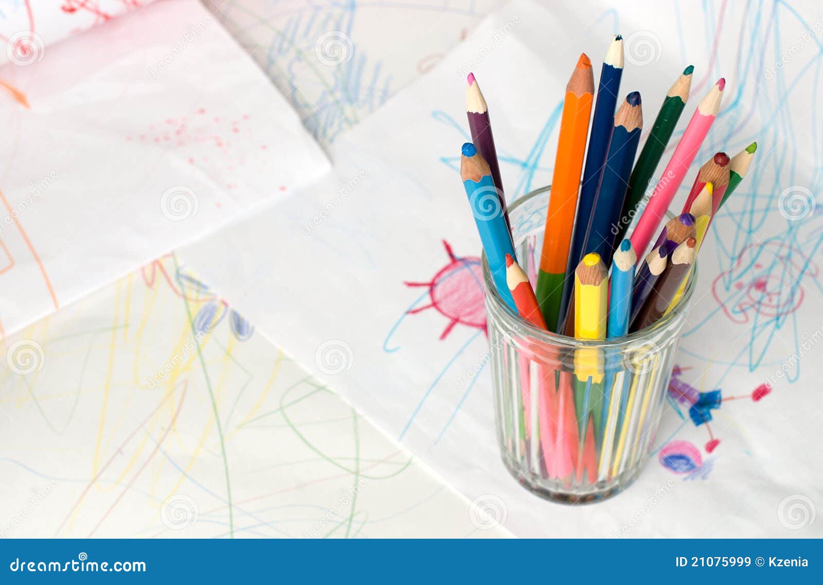 Crayons in a glass stock image. Image of colours, pencils 21075999