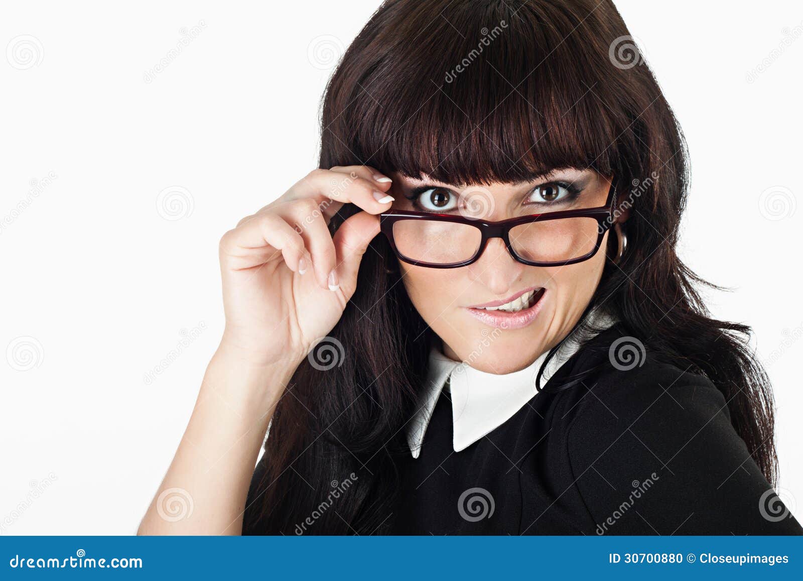 crazy beautiful woman wearing glasses