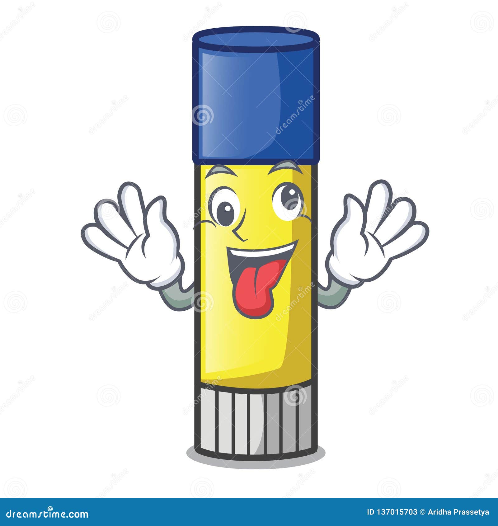 Crazy Cute Cartoon on the Glue Stick Stock Vector - Illustration of