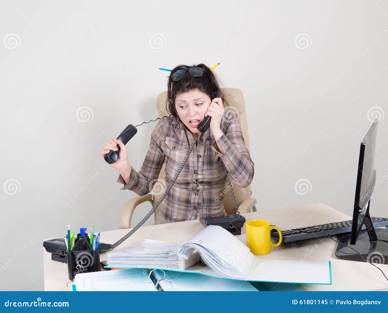 Crazy Day In Office Stock Photo Image 61801145