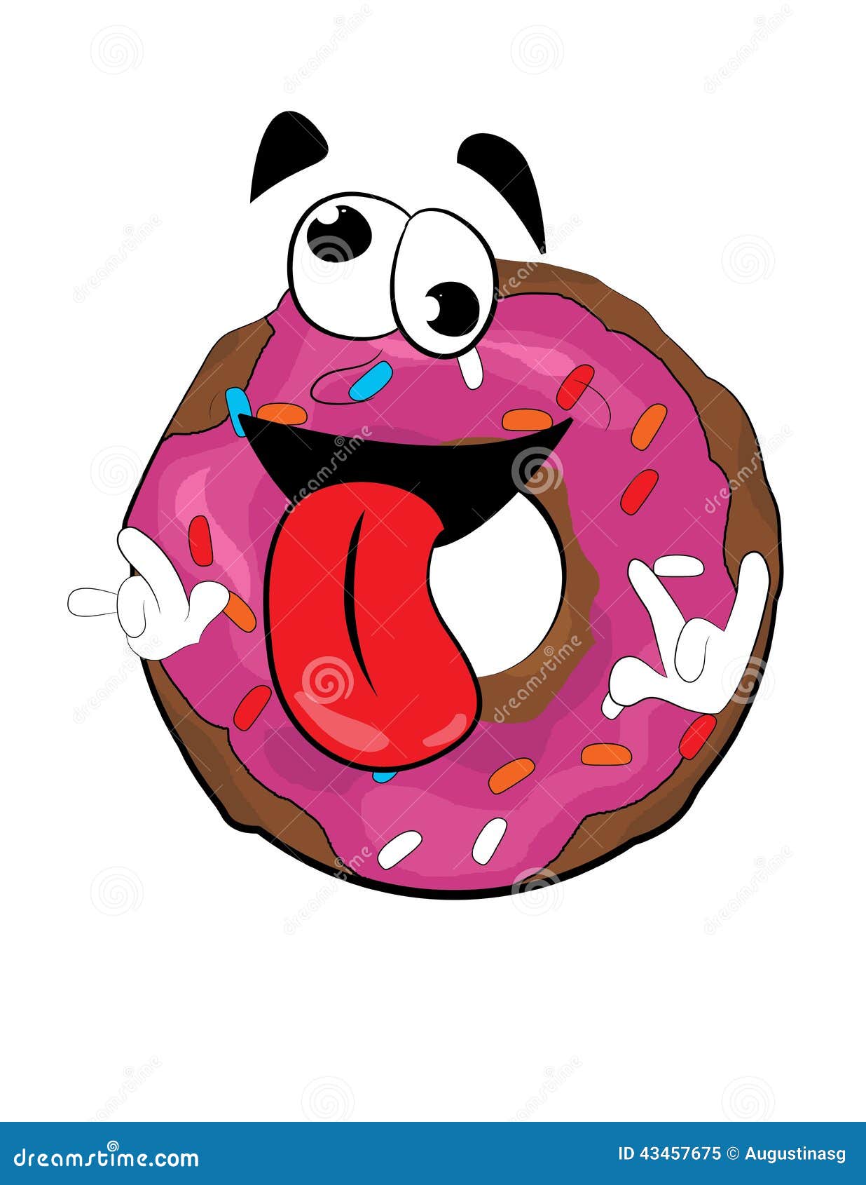 Crazy doughnut cartoon stock illustration. Illustration of sinker