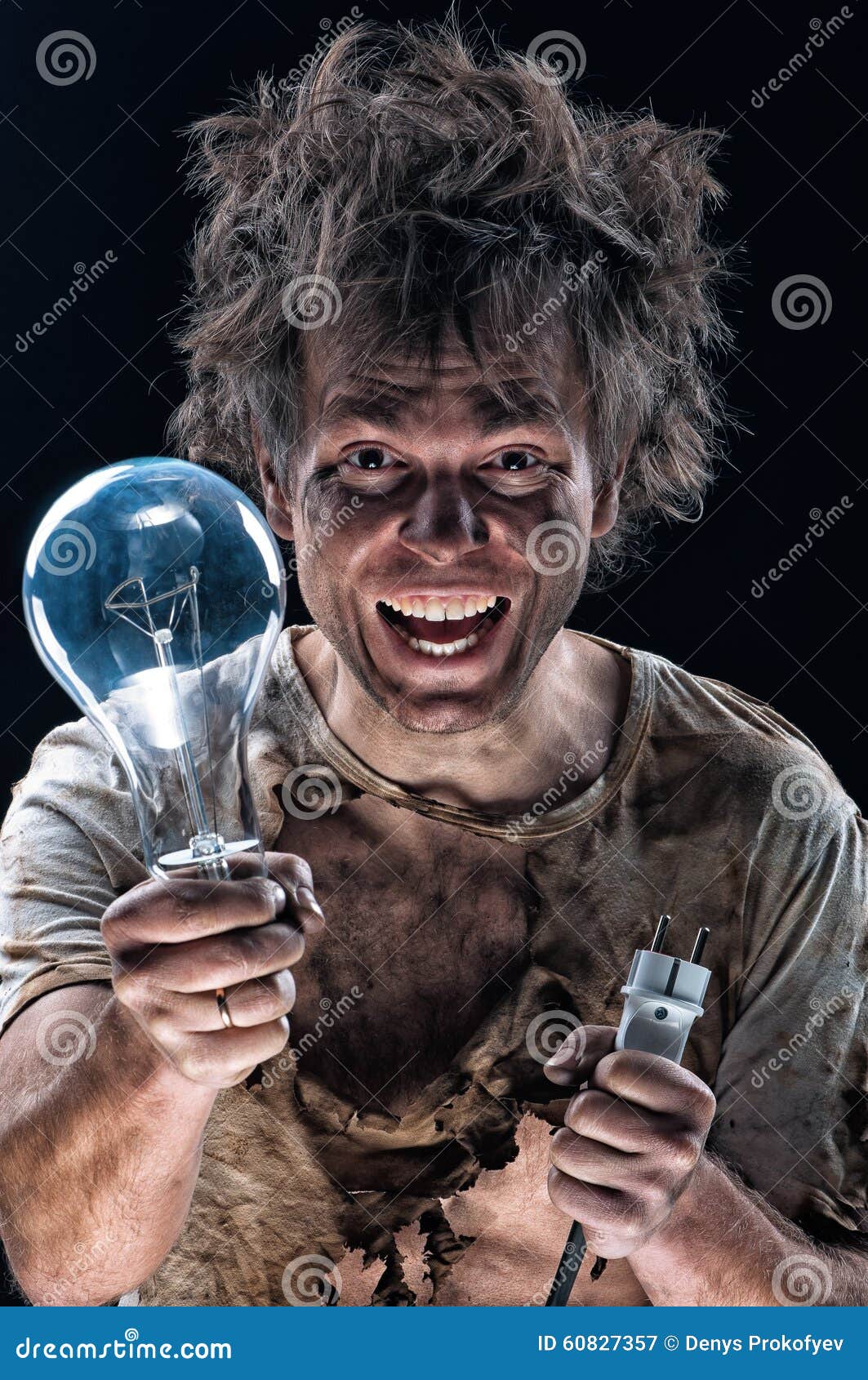 Crazy electrician stock image. Image of male, funny, human - 60827357