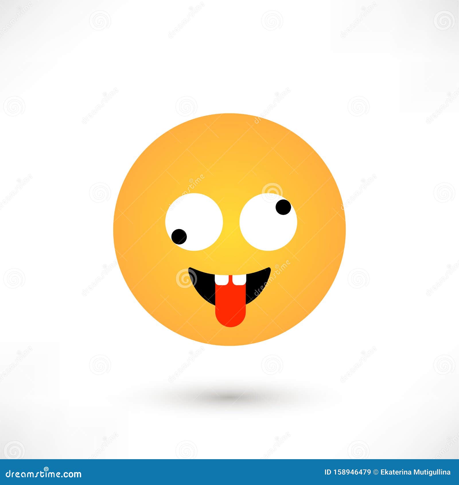 Crazy Emoji Emoticon Character Vector Illustration
