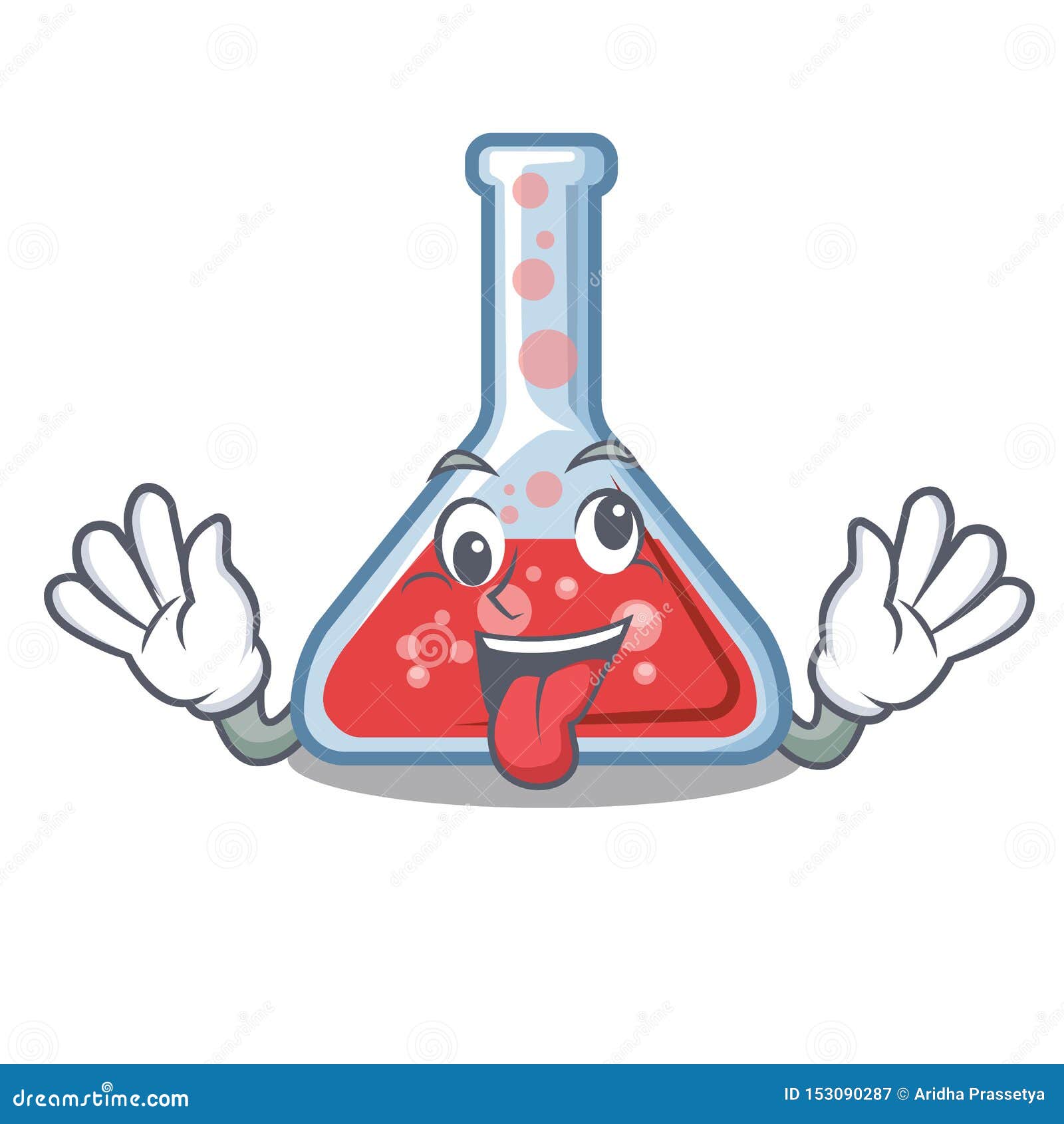 Crazy Erlenmeyer Flask in Cartoon Lab Room Stock Vector - Illustration