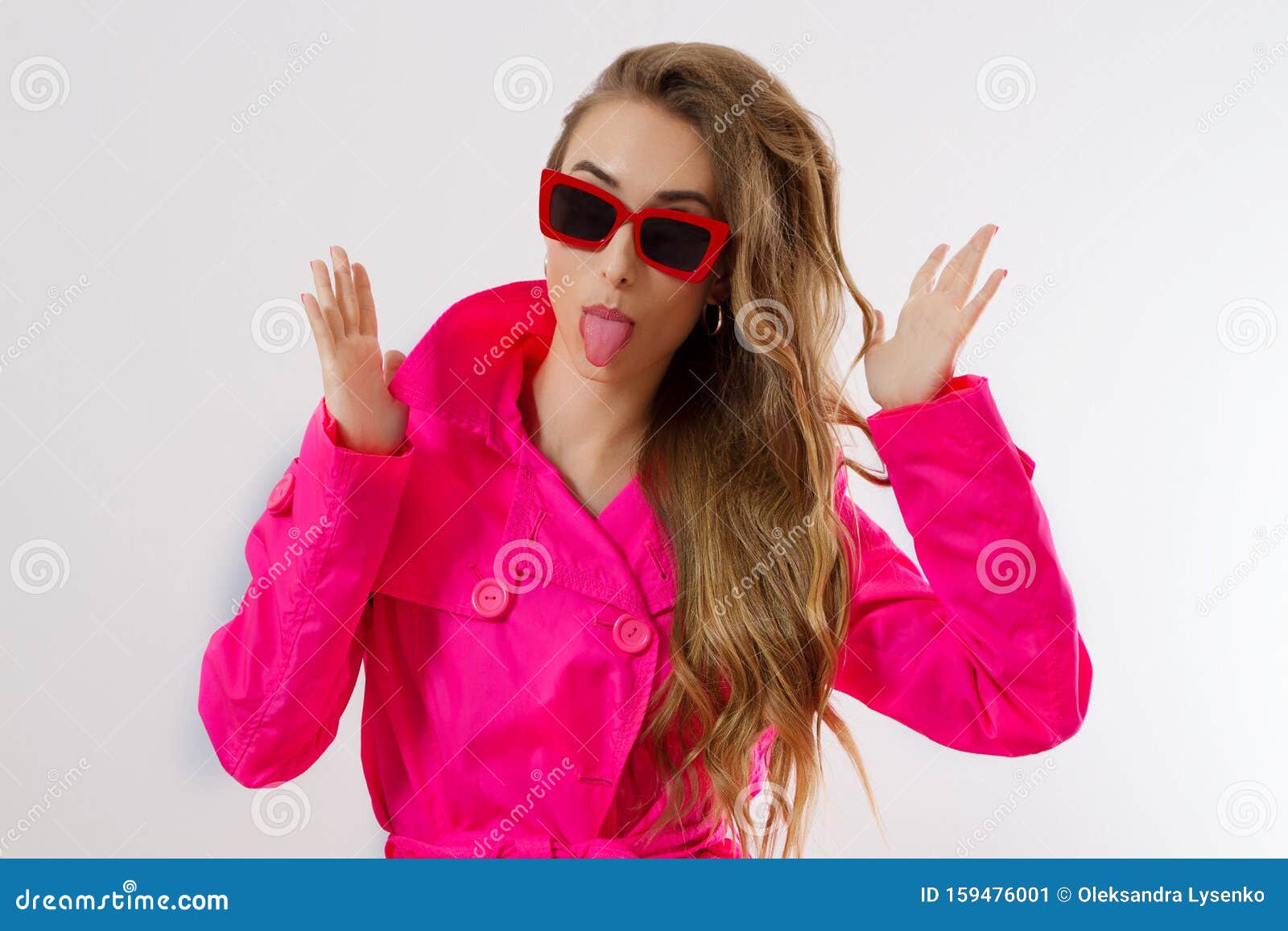 Crazy Funny Girl Face With Sticking Out Tongue Happy Woman With Fun Face Isolated On White 