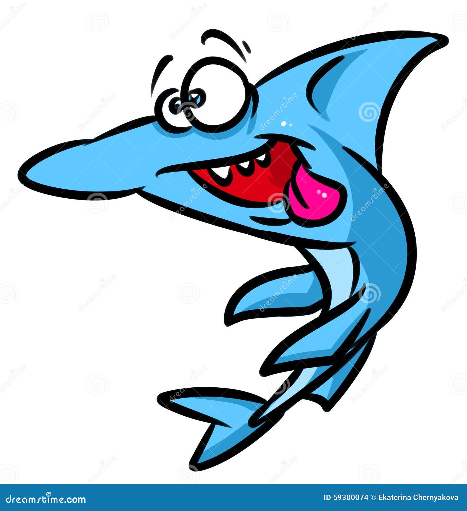 Crazy Funny Shark Cartoon Illustration Stock Illustration - Illustration of  happy, reef: 59300074