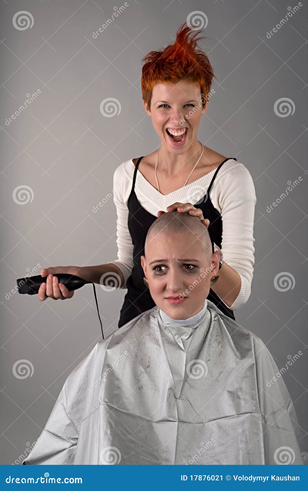 Crazy hairdresser stock image. Image of fashion, scissors 