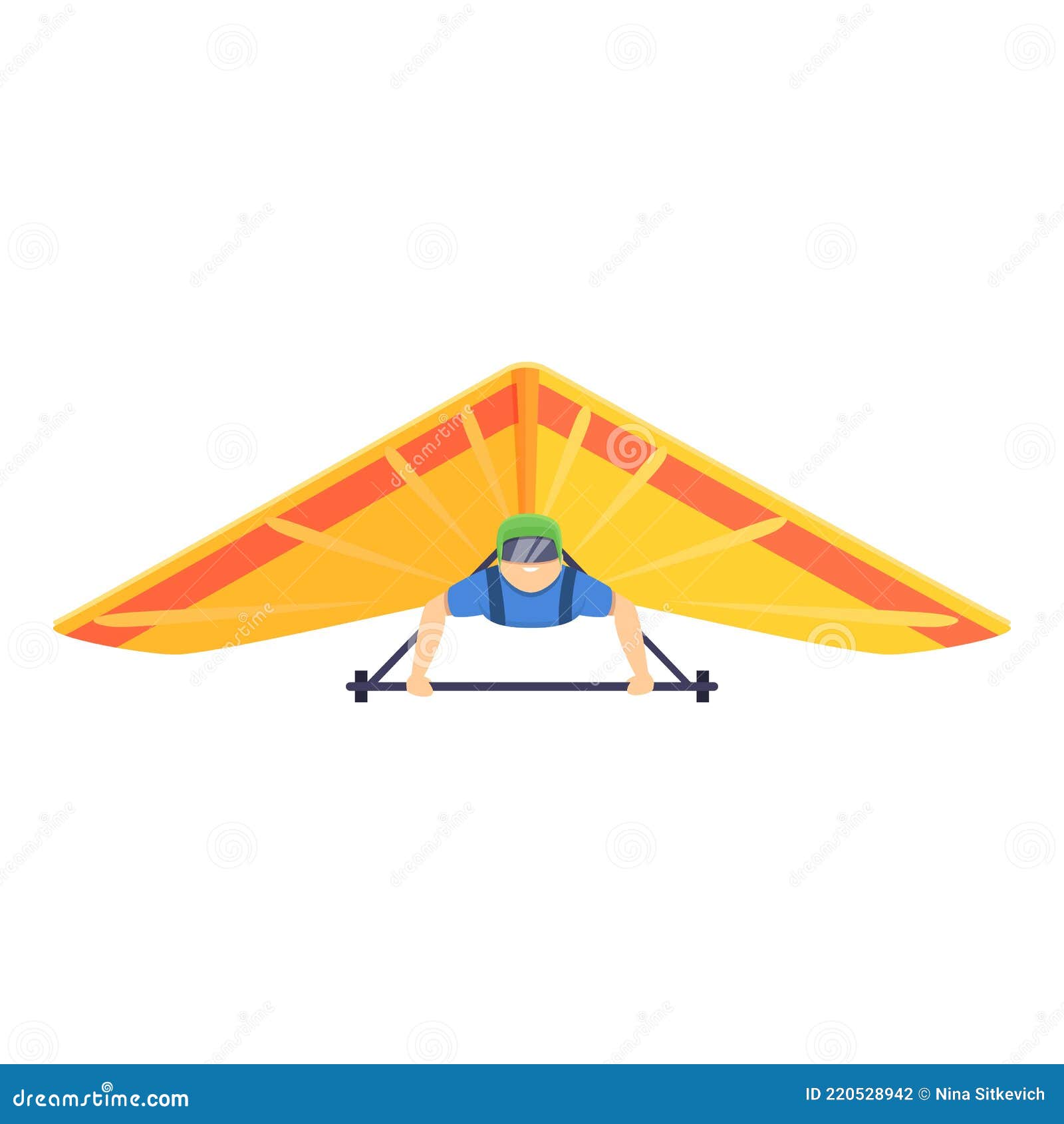 Crazy Hang Glider Icon, Cartoon Style Stock Vector - Illustration of  paraglide, hobby: 220528942