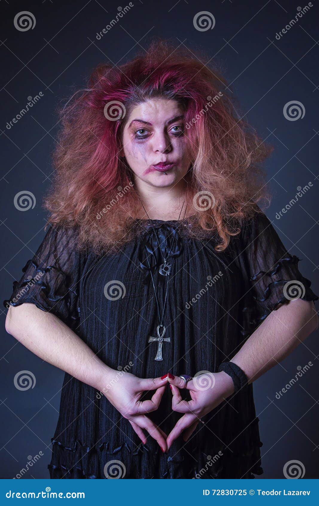 Crazy Horror Woman Meditating Stock Image Image of dark, bizarre